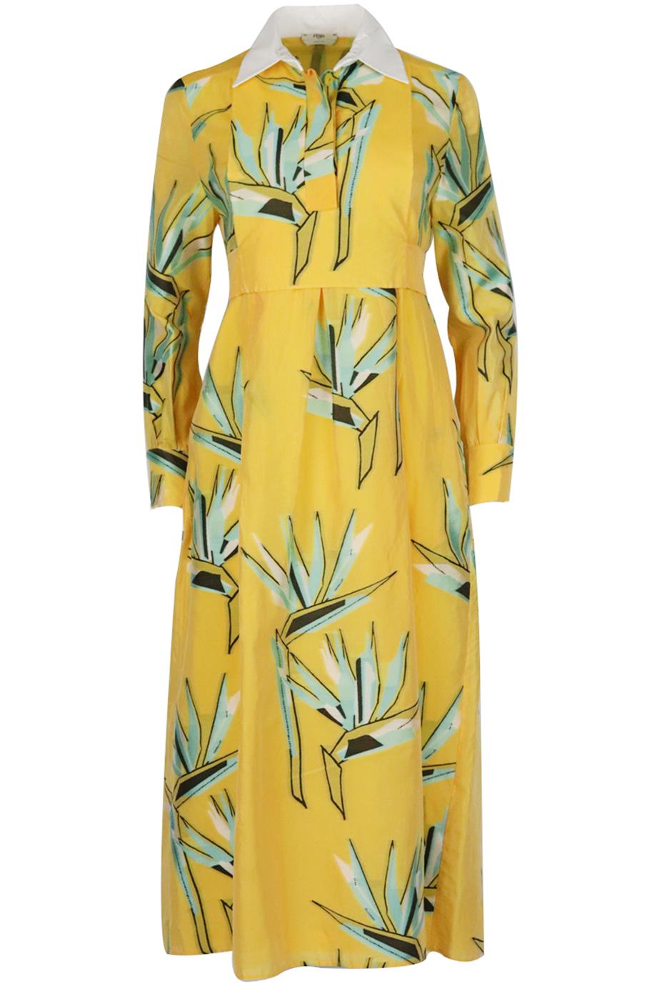 FENDI JACQUARD COTTON BLEND MIDI DRESS IT 40 UK 8