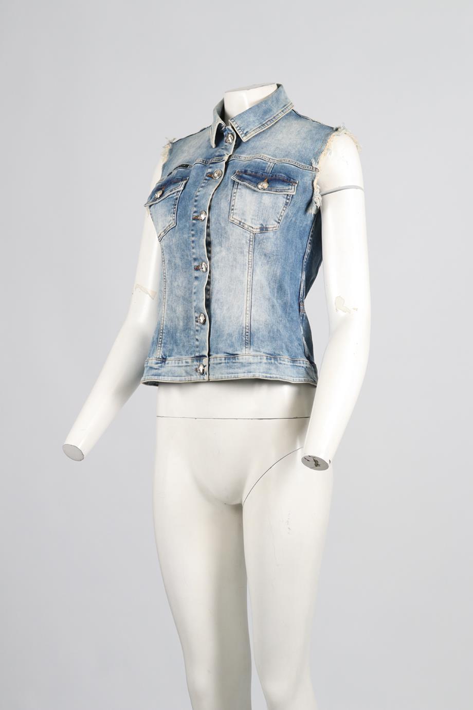 PHILIPP PLEIN DENIM GILET LARGE