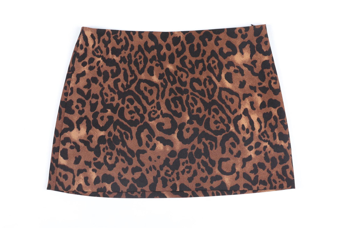 REFORNATION + LAURA HARRIER BROWN MINI SKIRT US 2 UK 6