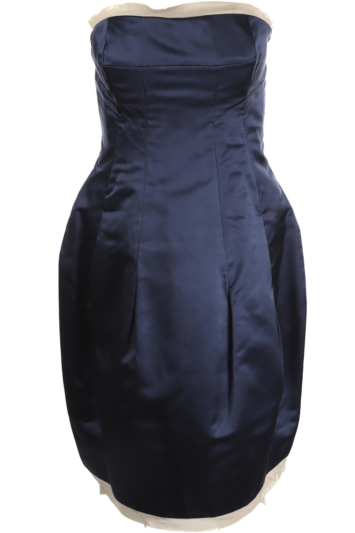 ALEXANDER MCQUEEN BLUE SATIN MINI DRESS IT 42 UK 10
