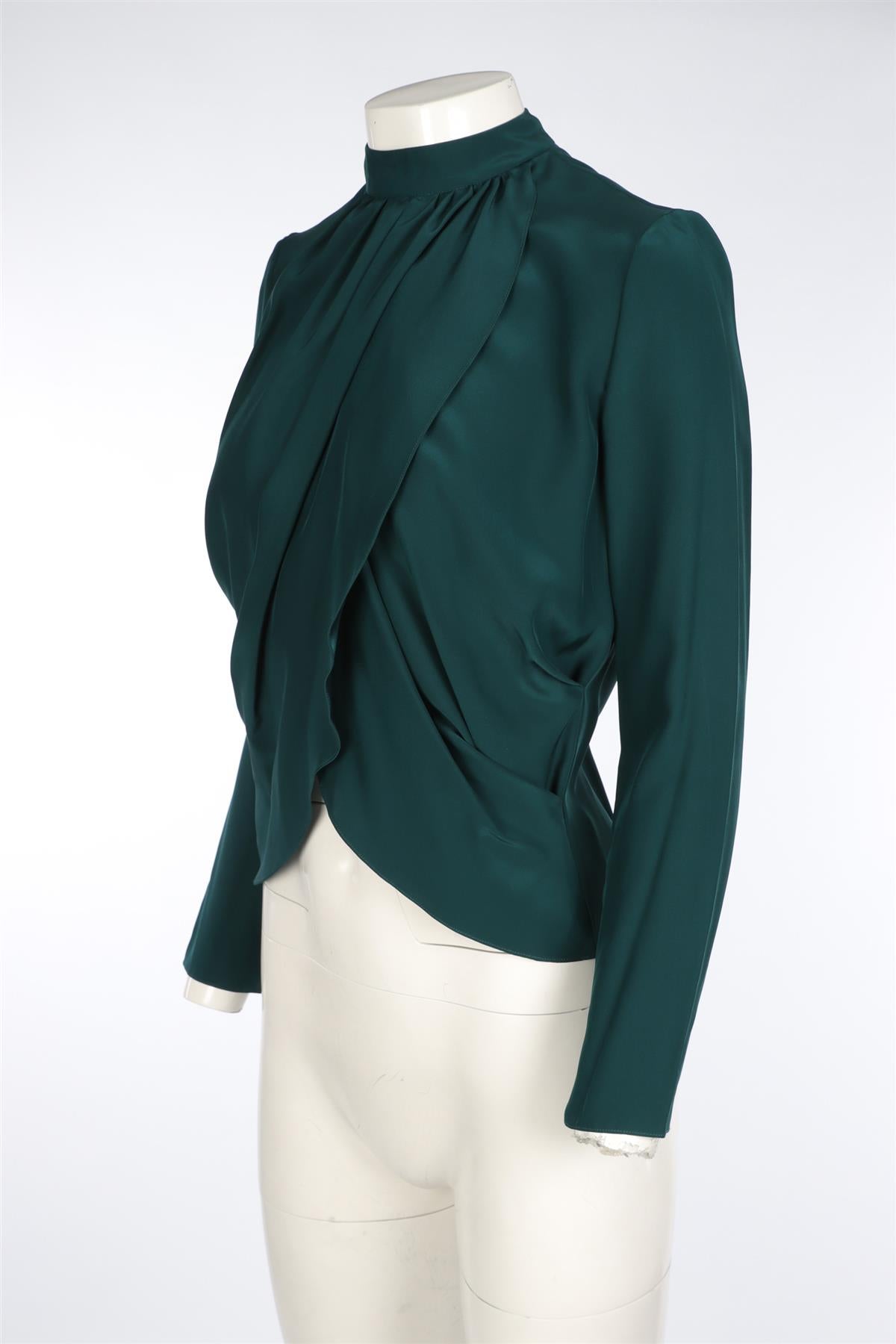 MATTHEW WILLIAMSON GREEN SILK TOP UK 10