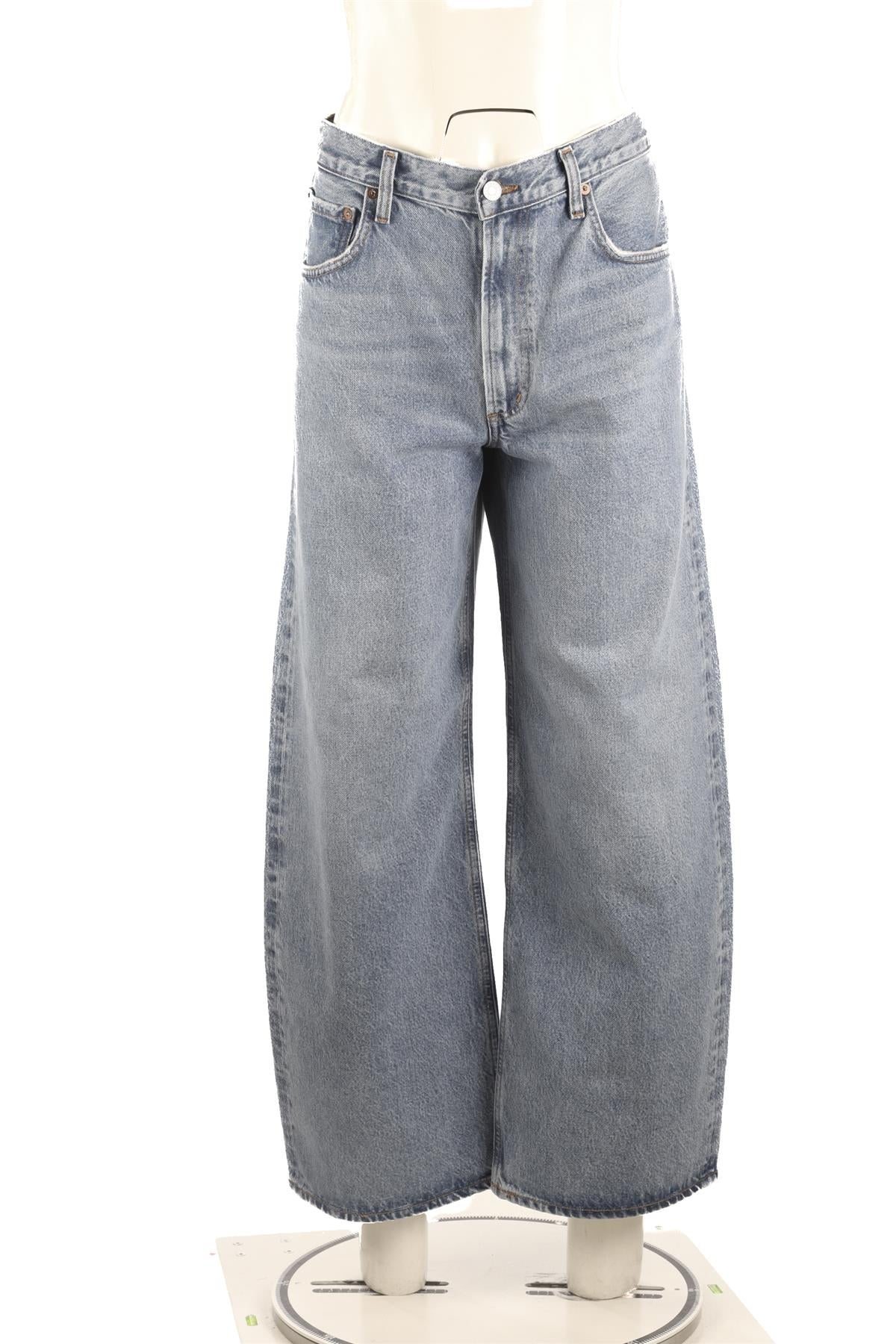 AGOLDE BLUE HIGH RISE WIDE LEG JEANS W30