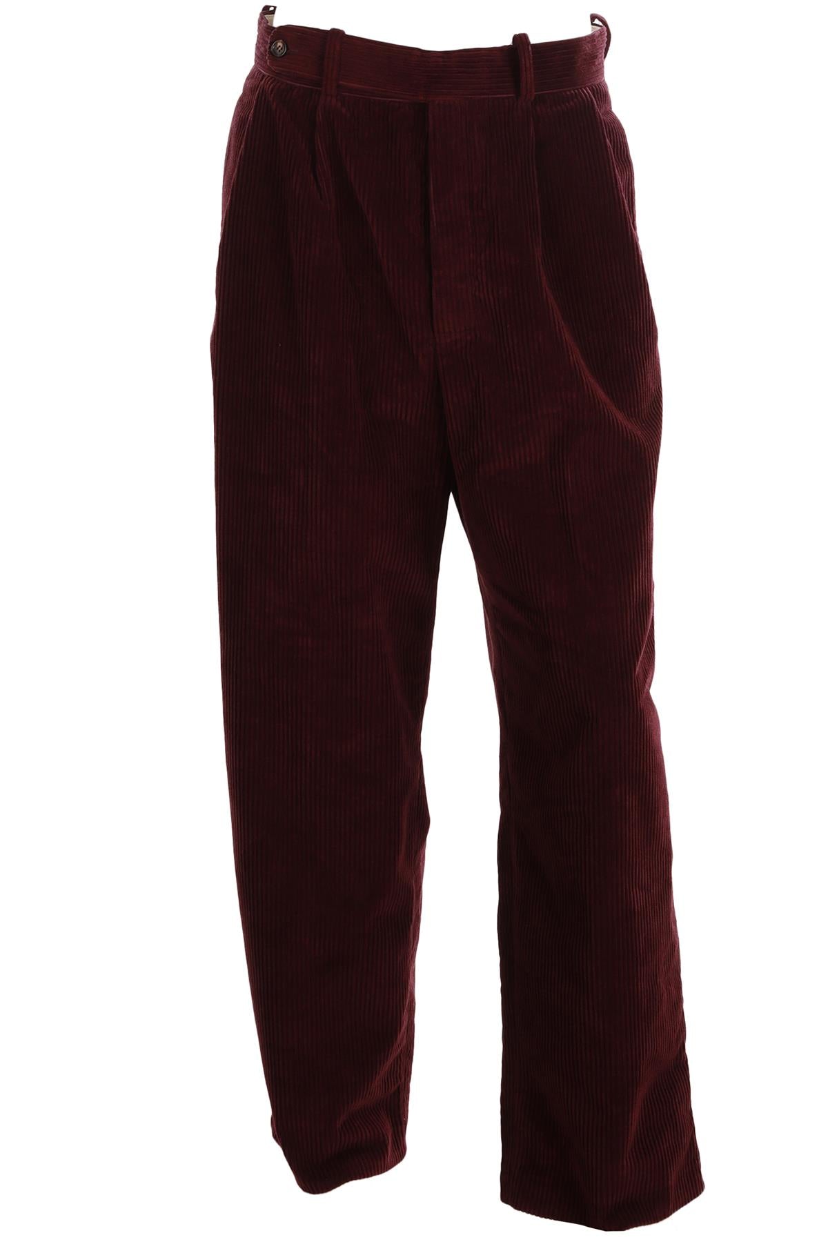 BODE BURGUNDY MEN'S CORDUROY STRAIGHT LEG PANTS W32
