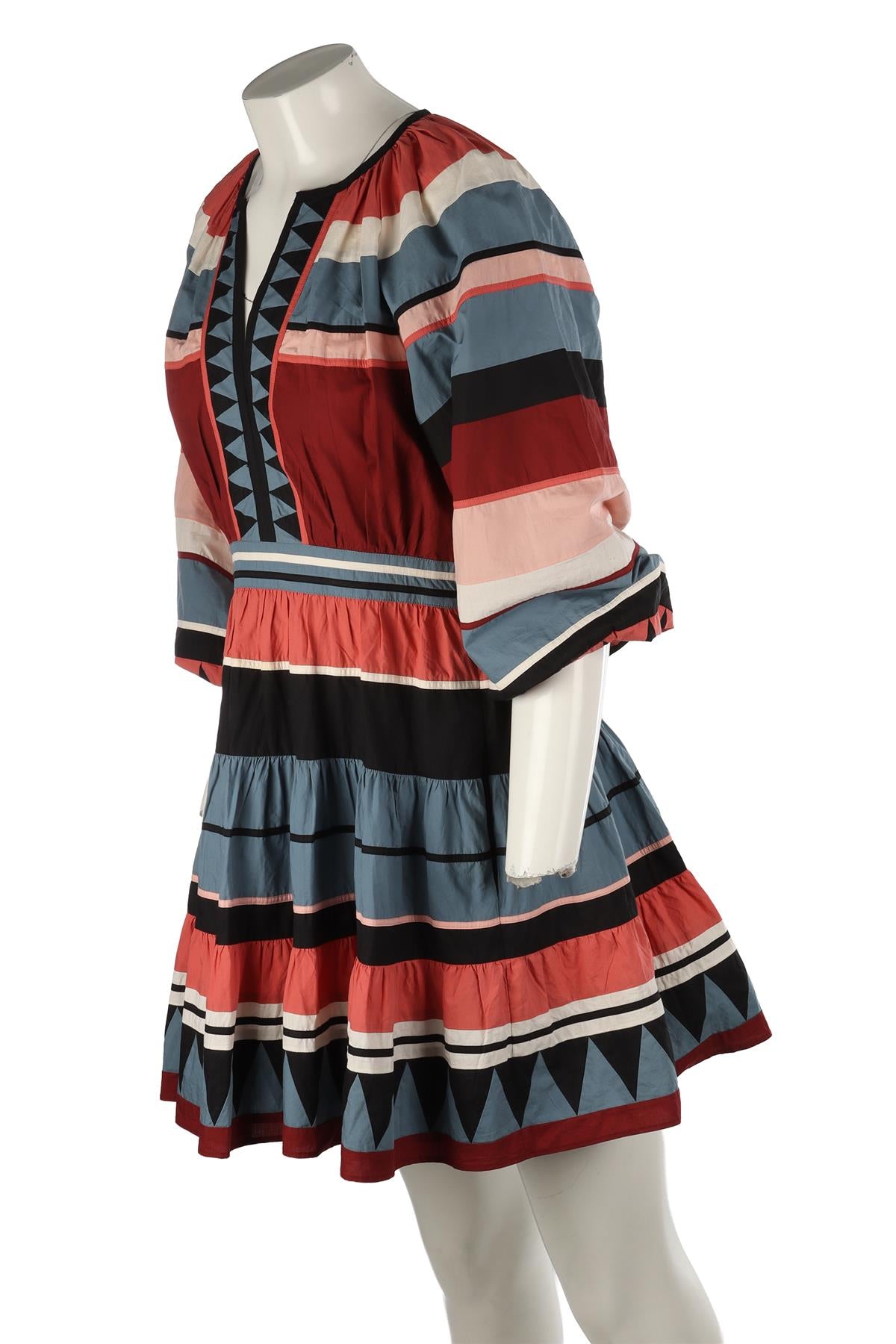 ULLA JOHNSON MULTI COTTON MINI DRESS US 4 UK 8 FR 36