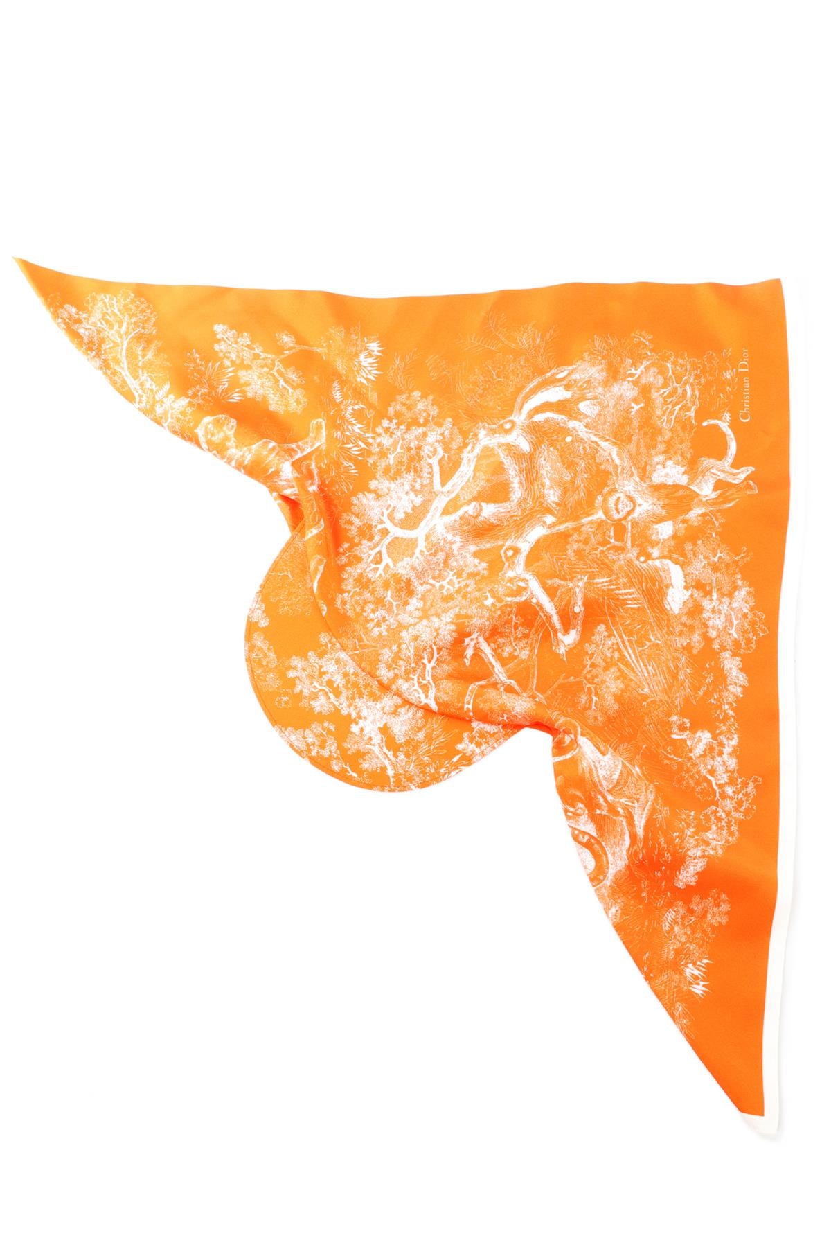CHRISTIAN DIOR ORANGE TOILE DE JOUY SILK VISOR