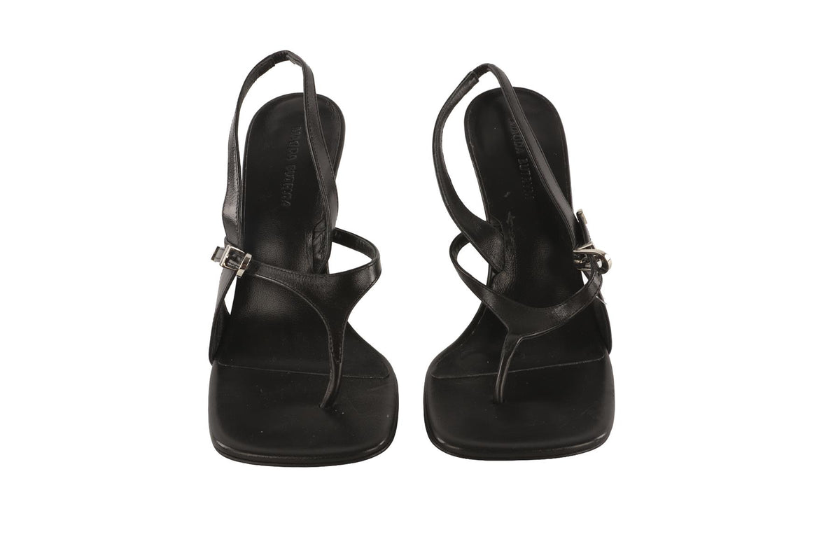 MAGDA BUTRYM BLACK LEATHER SLINGBACK SANDALS EU 37 UK 4 US 7