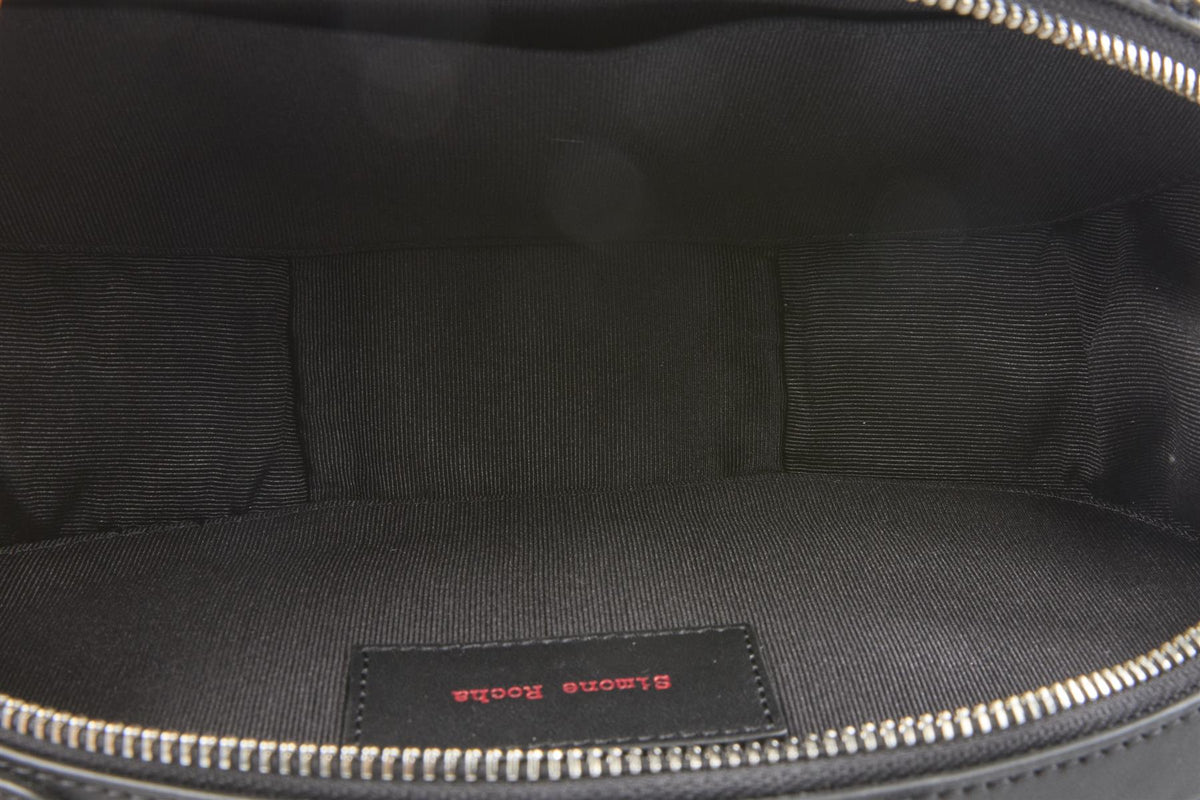 SIMONE ROCHA BLACK EGG CASE LEATHER TOTE BAG
