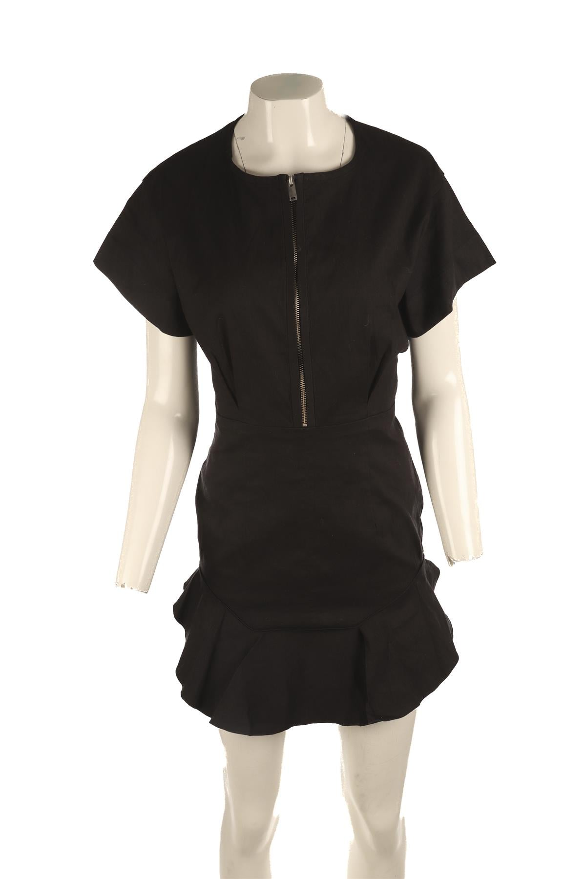 ISABEL MARANT ÉTOILE BLACK COTTON MINI DRESS FR 40 UK 12