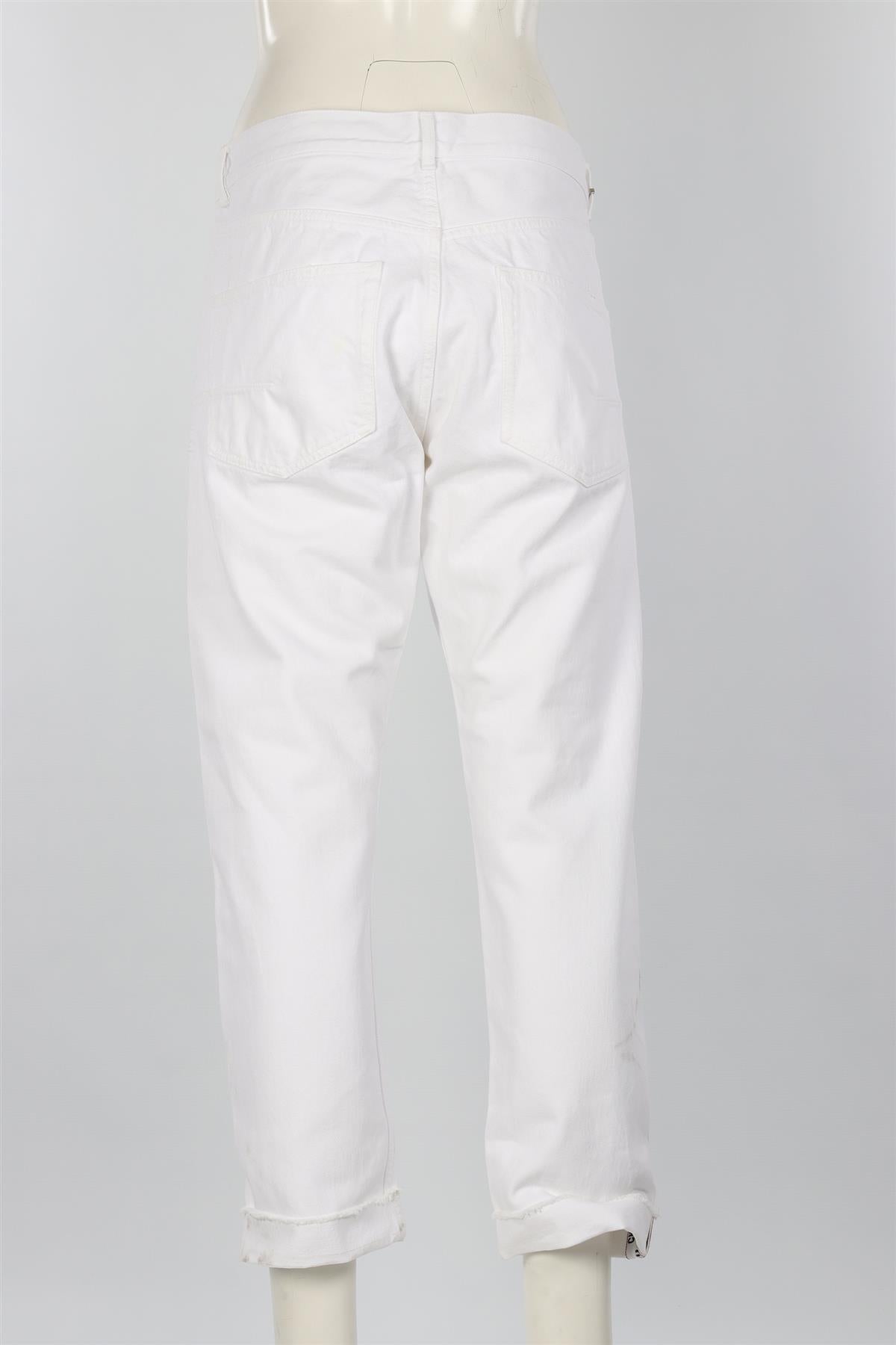 CHRISTIAN DIOR WHITE HIGH RISE STRAIGHT LEG JEANS FR 40 UK 12