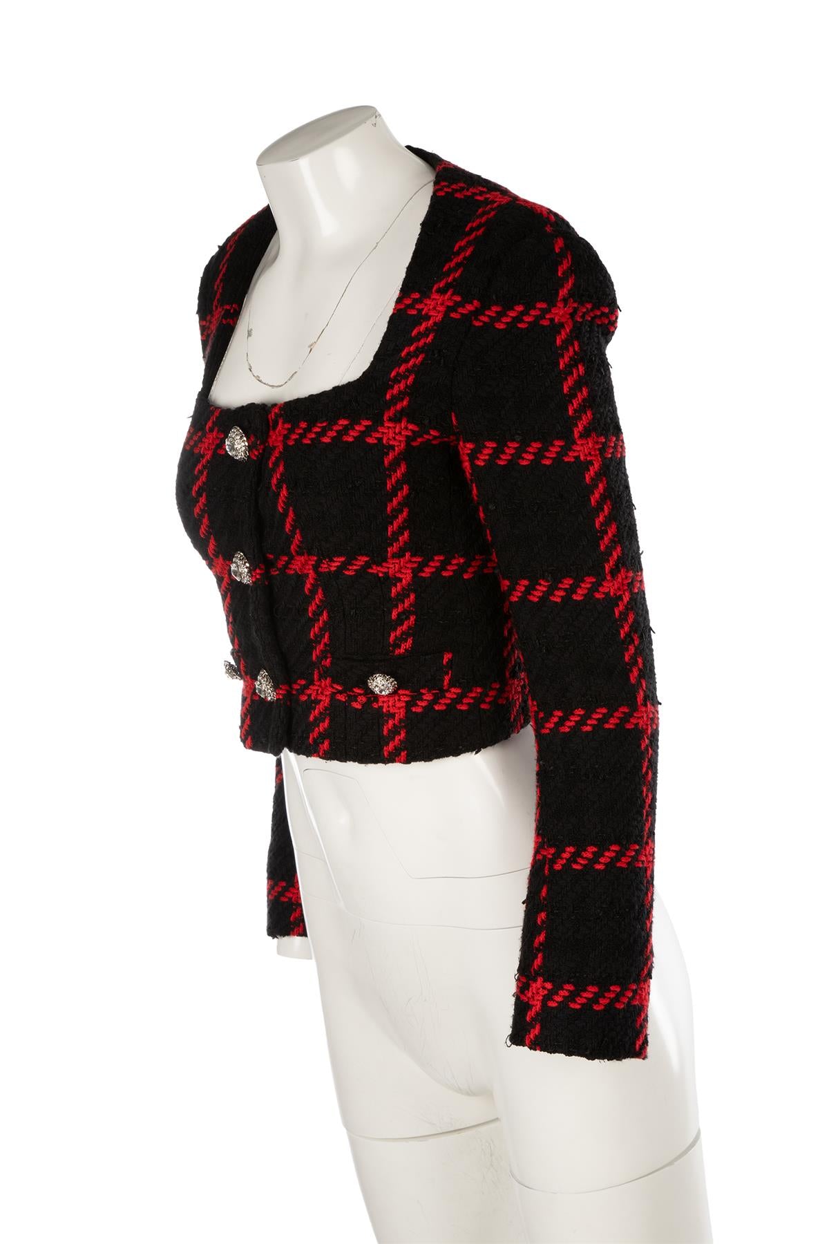 ALESSANDRA RICH BLACK WOOL JACKET IT 40 UK 8