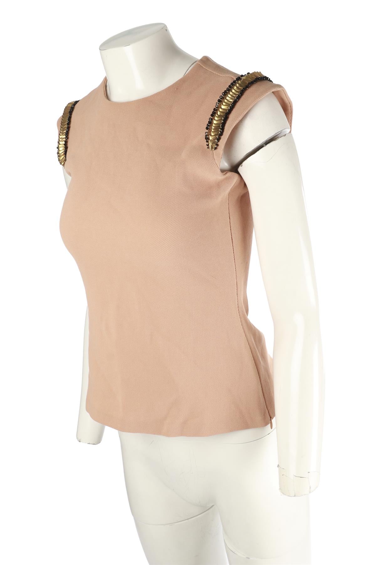 ALEXANDER MCQUEEN NUDE MESH TOP IT 40 UK 8