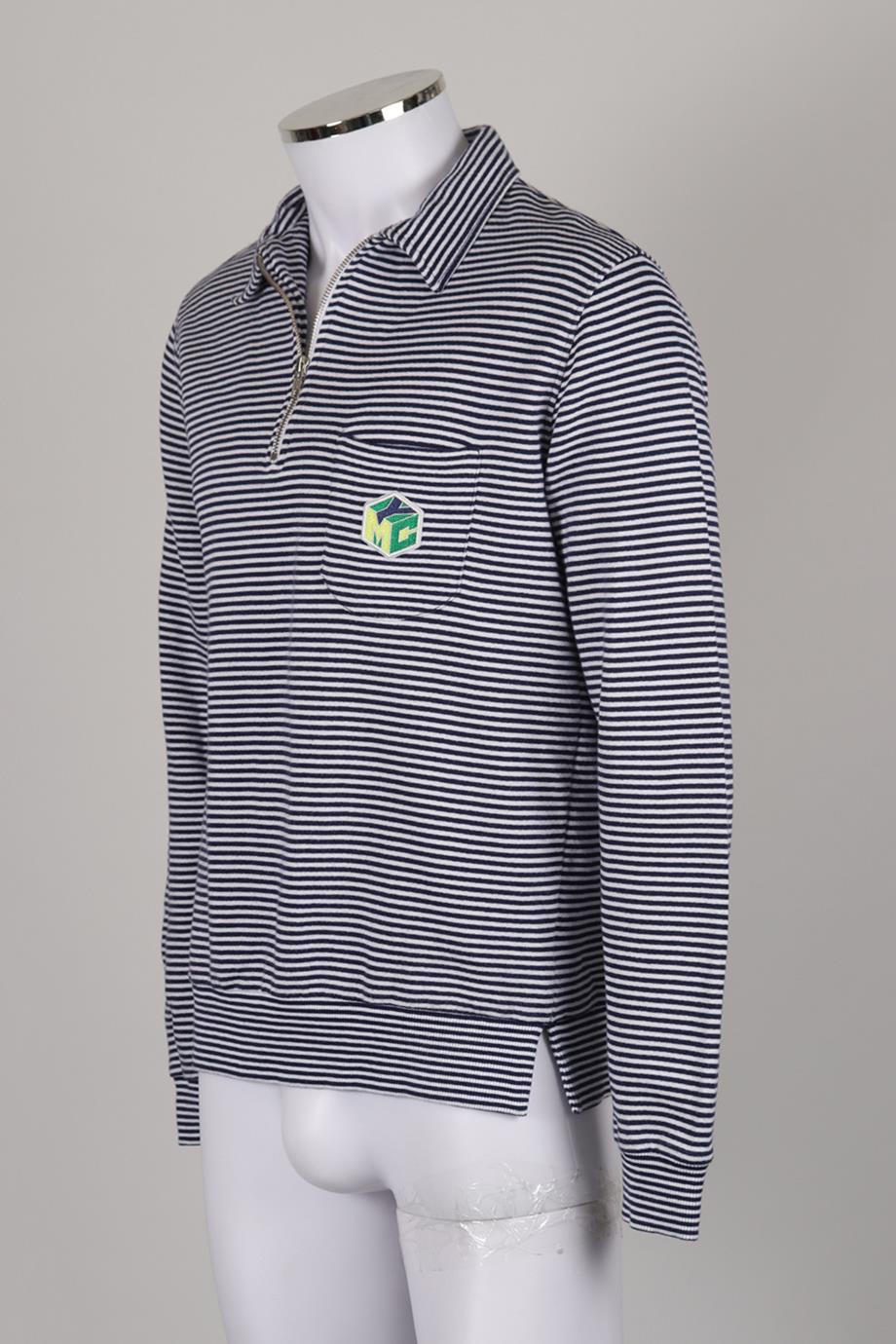 YMC MEN'S STRIPED COTTON SWEATSHIRT SMALL