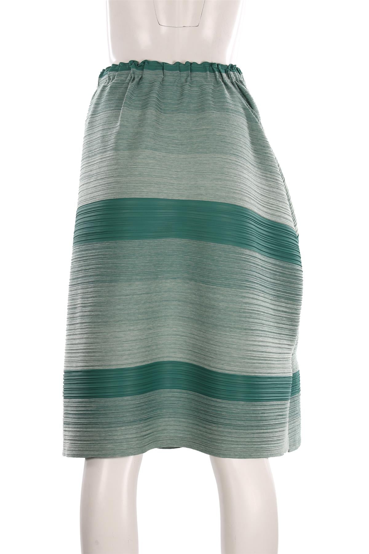 PLEATS PLEASE ISSEY MIYAKE GREEN MIDI SKIRT JP 3 UK 8
