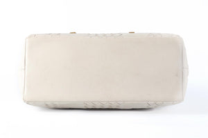BOTTEGA VENETA ECRU INTRECCIATO LEATHER TOTE BAG