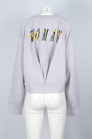 OFF-WHITE GREY COTTON SWEATSHIRT MEDIUM