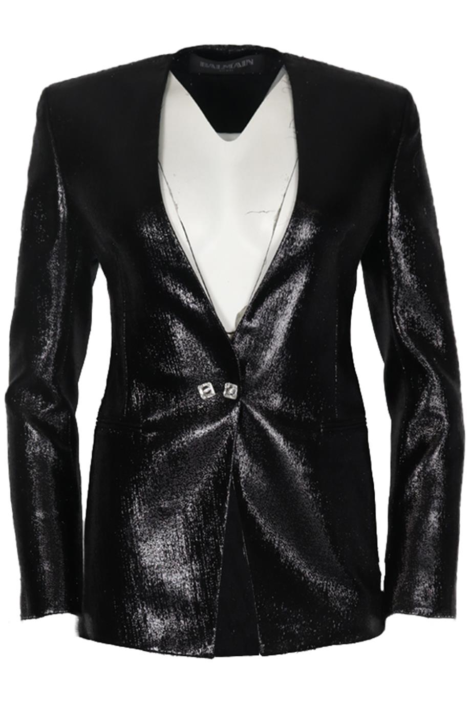 BALMAIN LAME WOOL BLEND BLAZER FR 38 UK 10