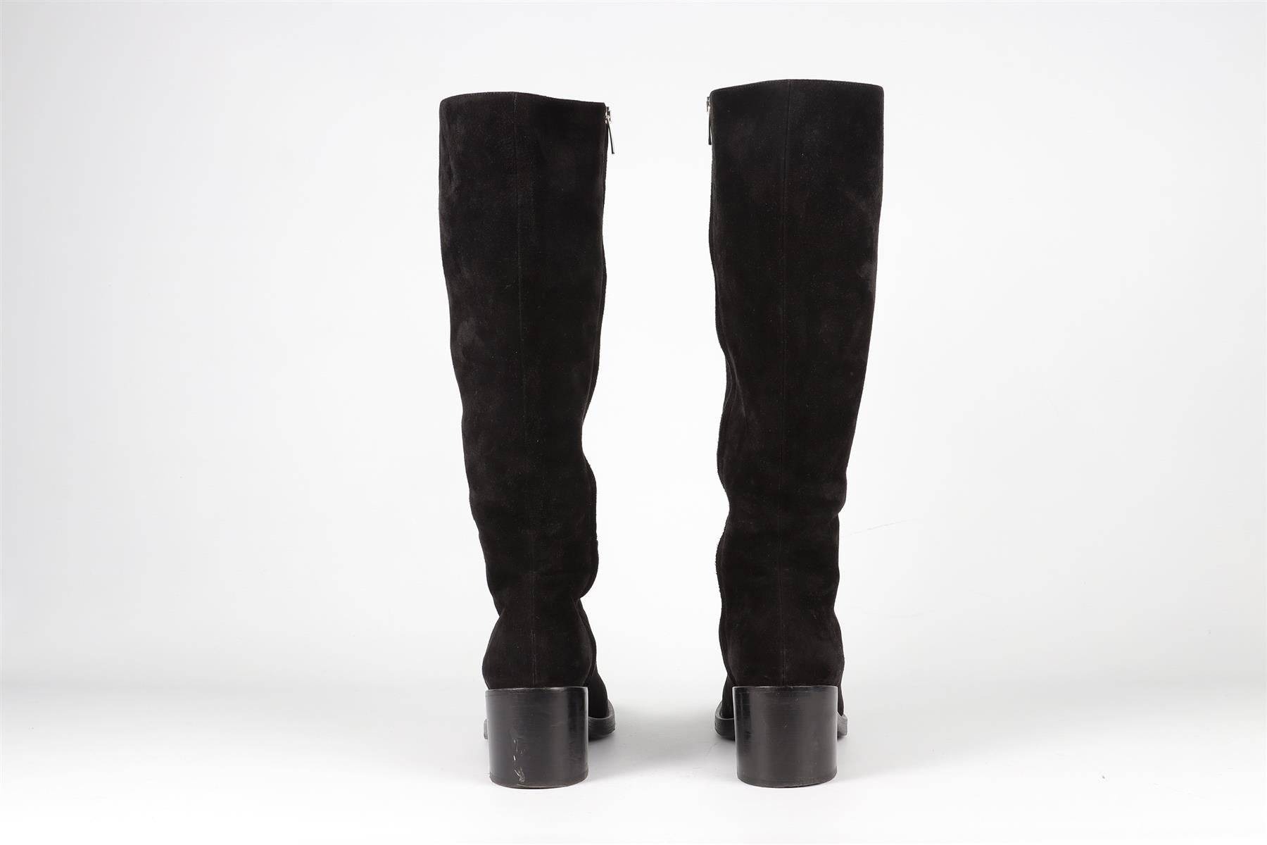 GIANVITO ROSSI BLACK SUEDE KNEE HIGH BOOTS EU 39 UK 6 US 9