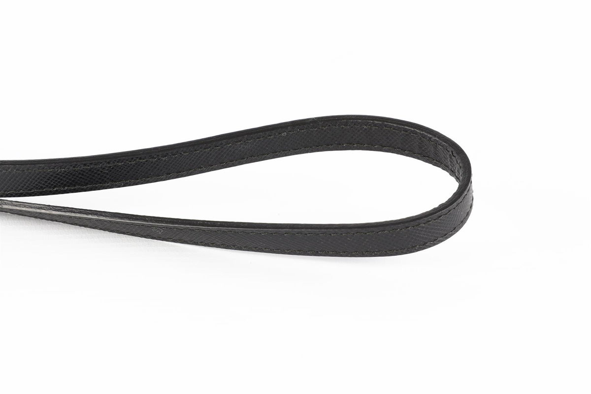 PRADA BLACK SAFFIANO LEATHER KEY HOLDER