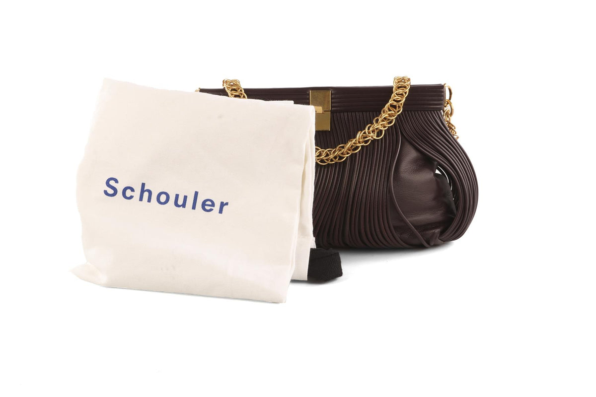 PROENZA SCHOULER BURGUNDY ROLO FRINGE LEATHER SHOULDER BAG