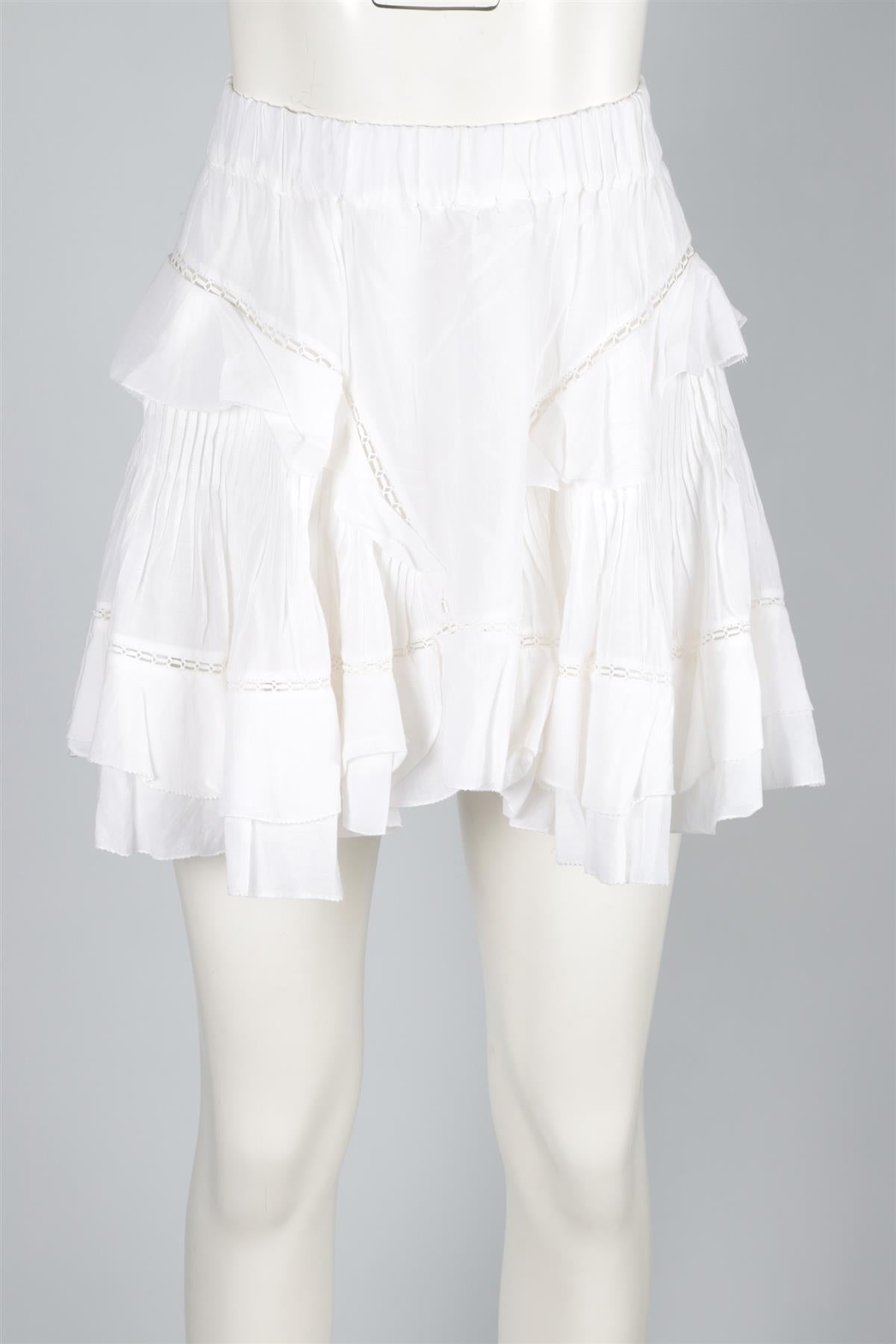 ISABEL MARANT ETOILE WHITE COTTON MINI SKIRT FR 38 UK 10