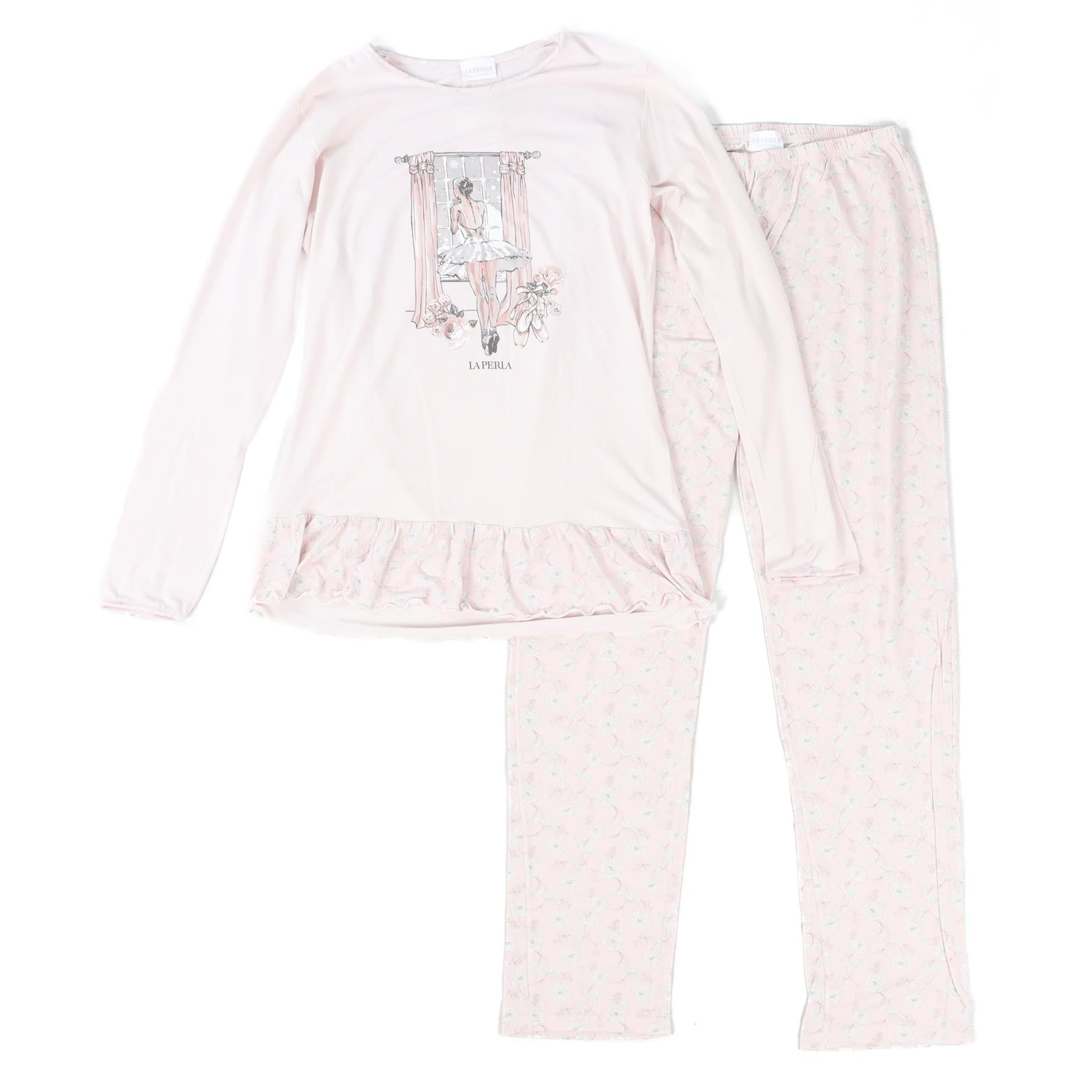 LA PERLA PINK KIDS GIRLS PYJAMA SET 12 YEARS