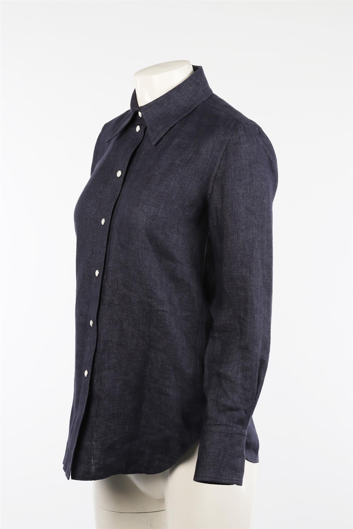 CHLOÉ BLUE LINEN SHIRT FR 36 UK 8