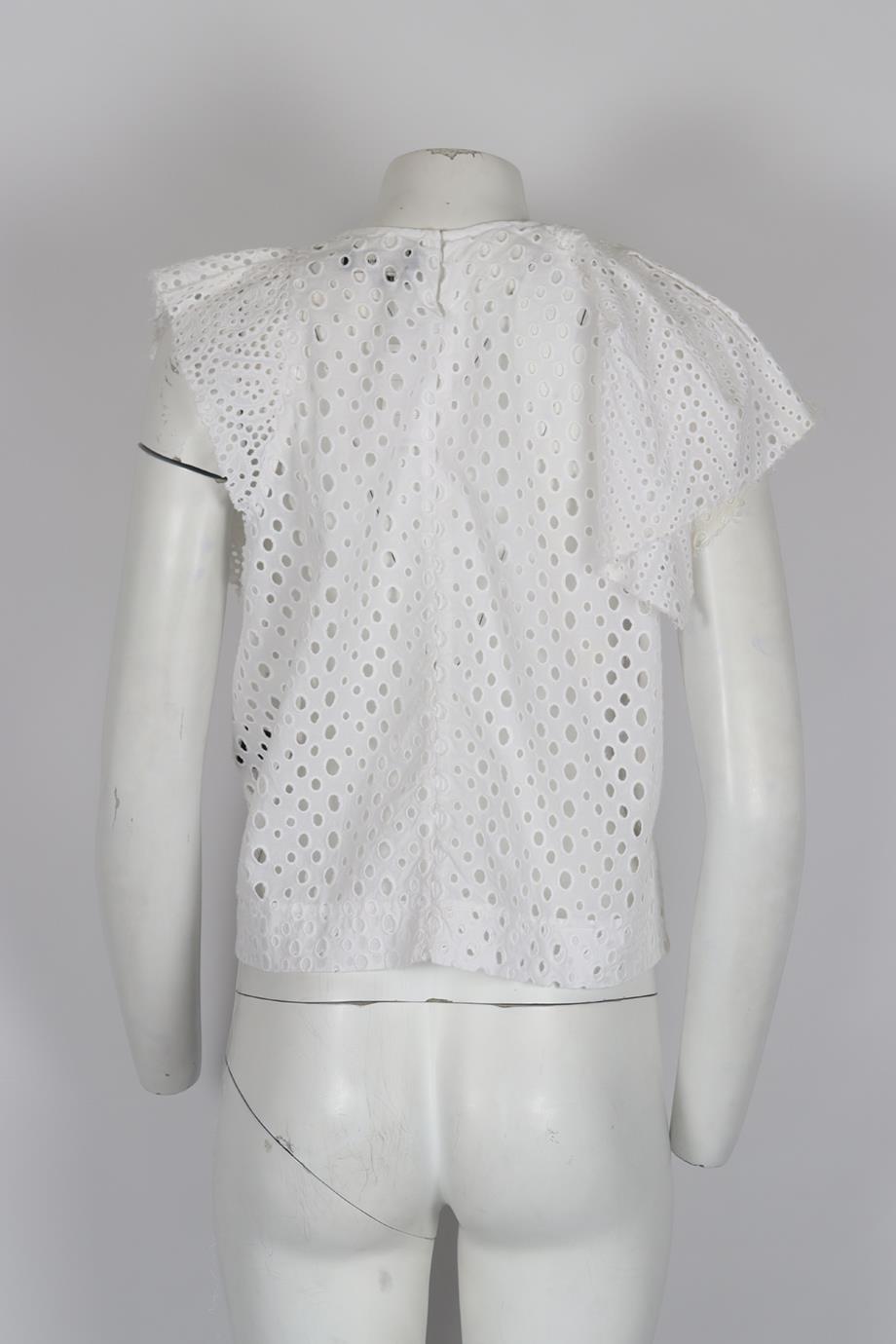 ISABEL MARANT RUFFLED COTTON TOP FR 36 UK 8