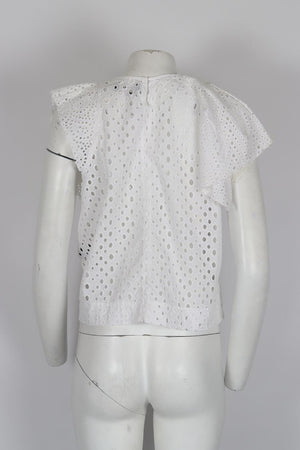 ISABEL MARANT RUFFLED COTTON TOP FR 36 UK 8