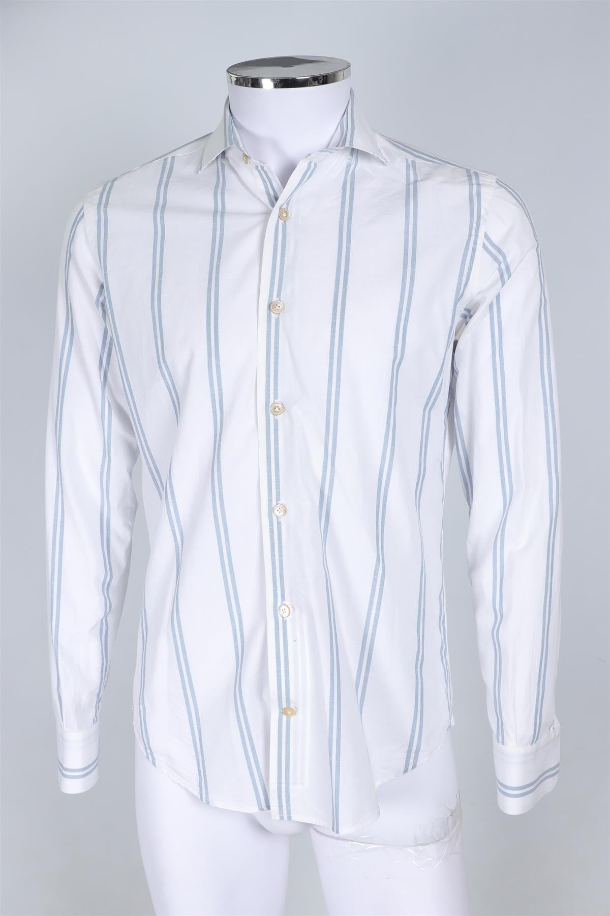 ELEVENTY WHITE MEN'S COTTON SHIRT SMALL