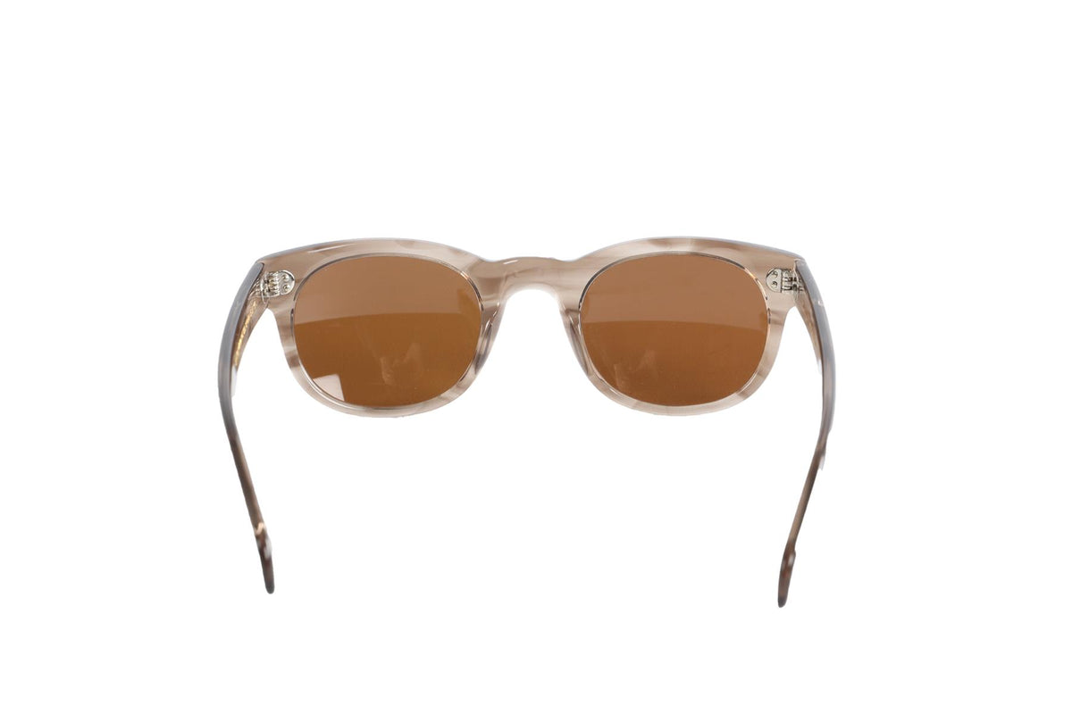 MOSCOT BROWN OVAL FRAME ACETATE SUNGLASSES