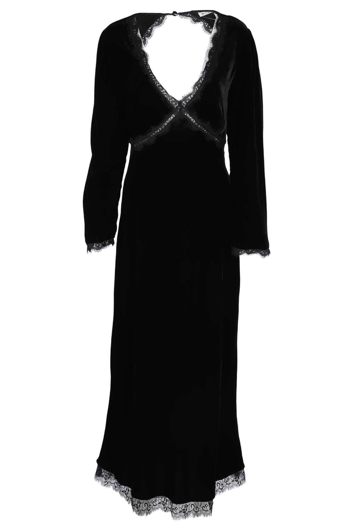 RIXO BLACK VELVET MAXI DRESS UK 14