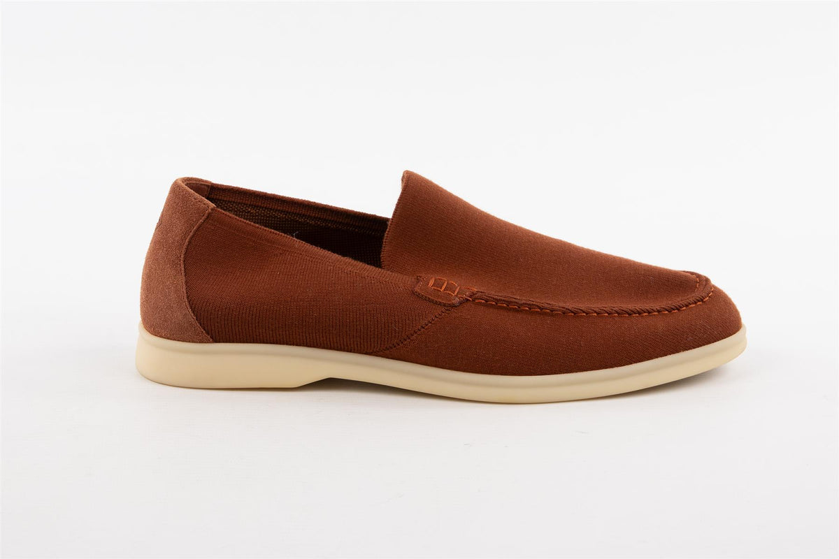 LORO PIANA BROWN MEN'S SUMMER WALK CASHMERE LOAFERS EU 41.5 UK 7.5 US 8.5