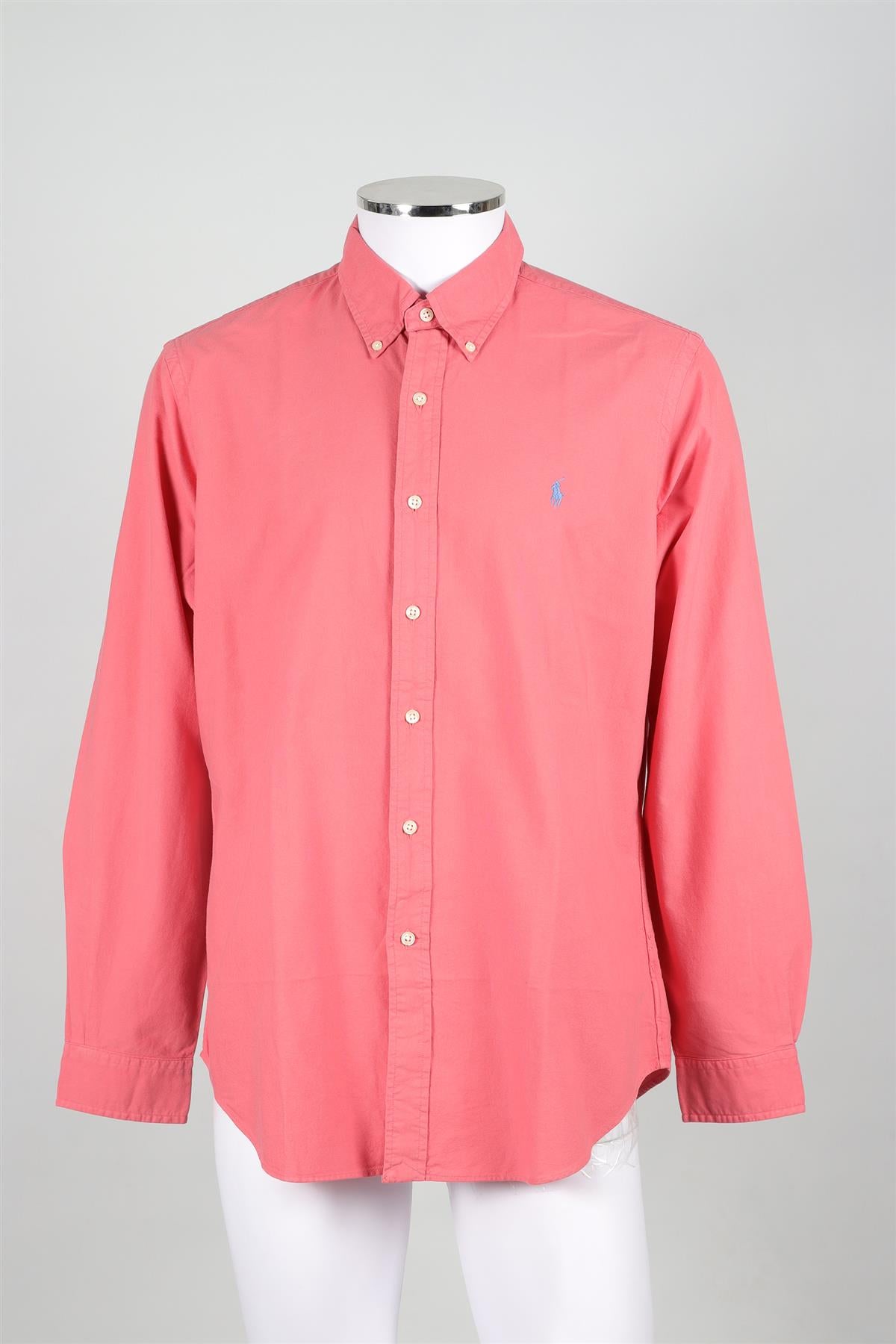 RALPH LAUREN CORAL MEN'S COTTON SHIRT LARGE