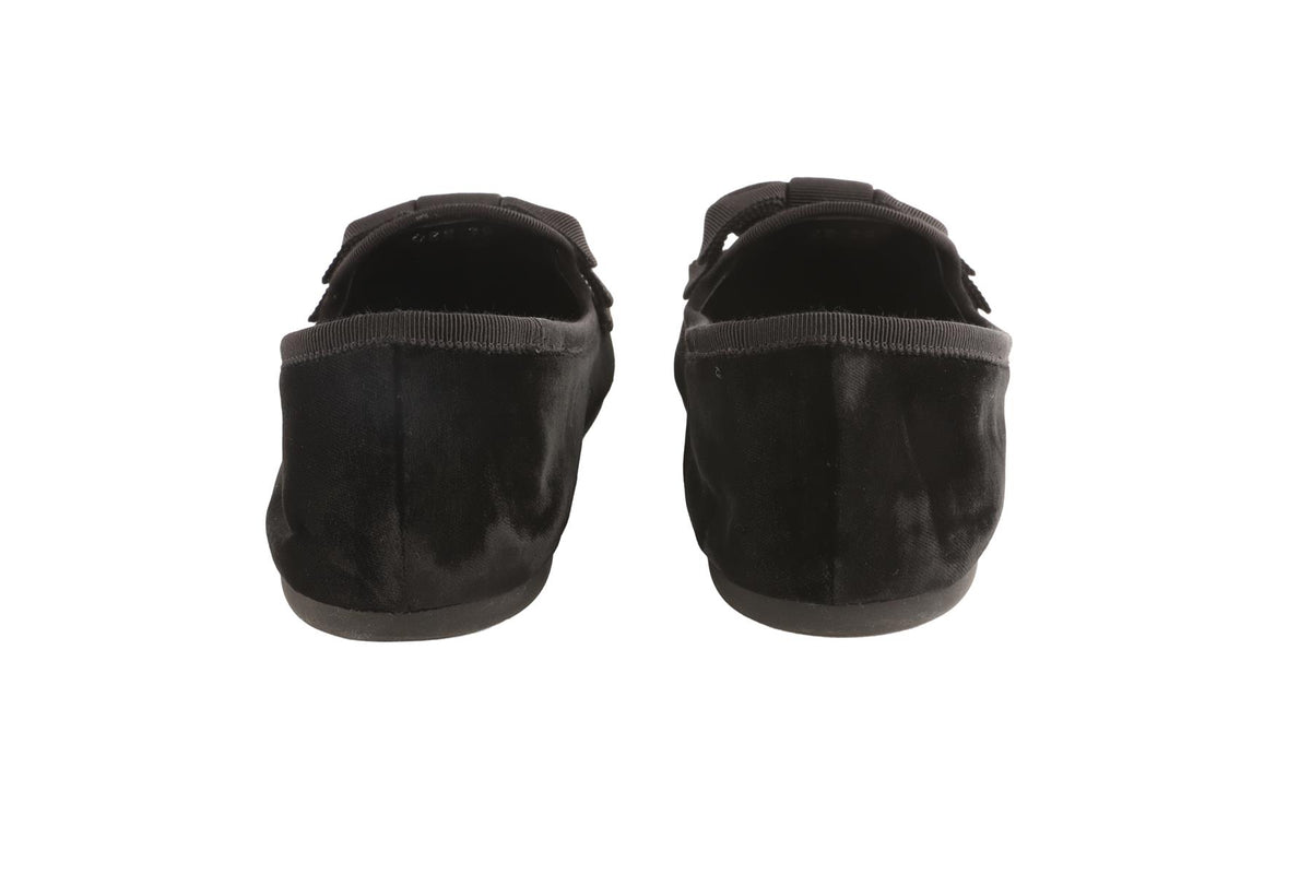 MIU MIU BLACK VELVET LOAFERS EU 39 UK 6 US 9