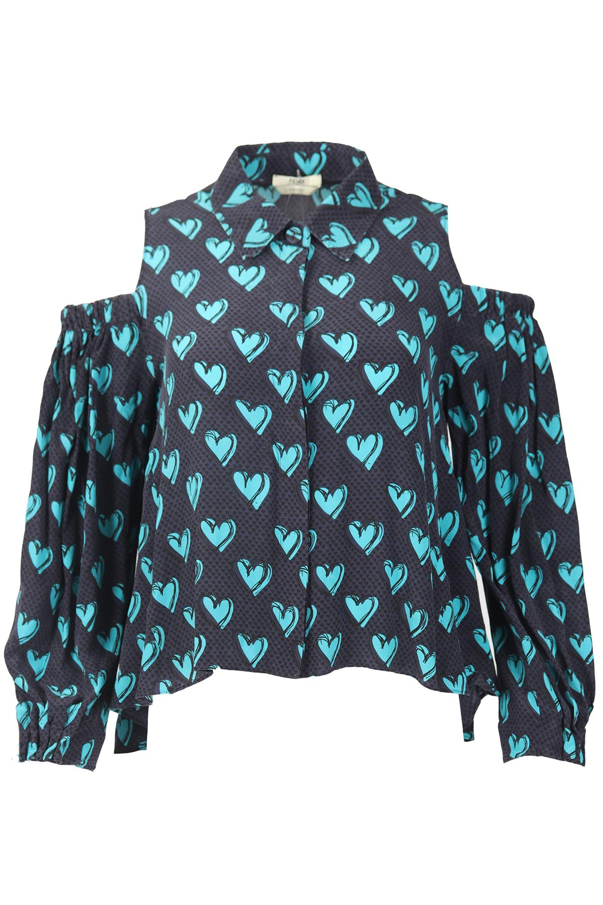 FENDI PRINTED SILK SHIRT IT 44 UK 10