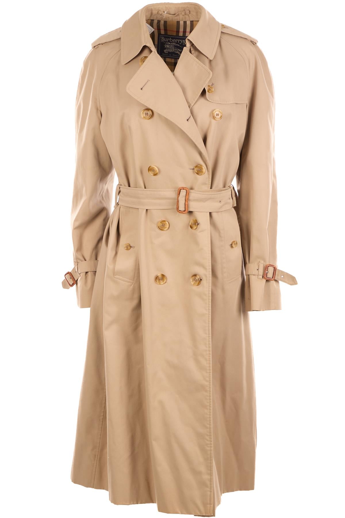 BURBERRY TAN COTTON TRENCH COAT UK 14
