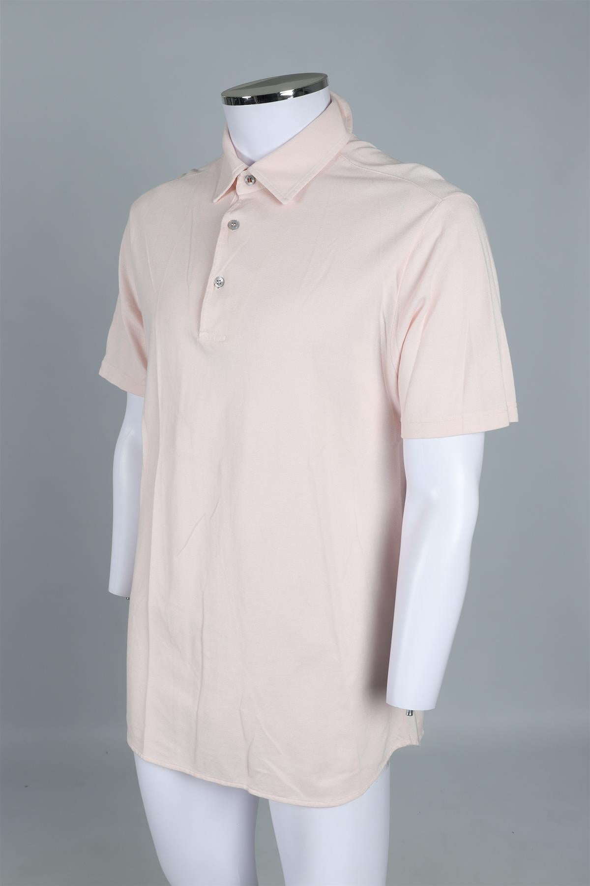 LORO PIANA PINK MENS COTTON POLO SHIRT XLARGE