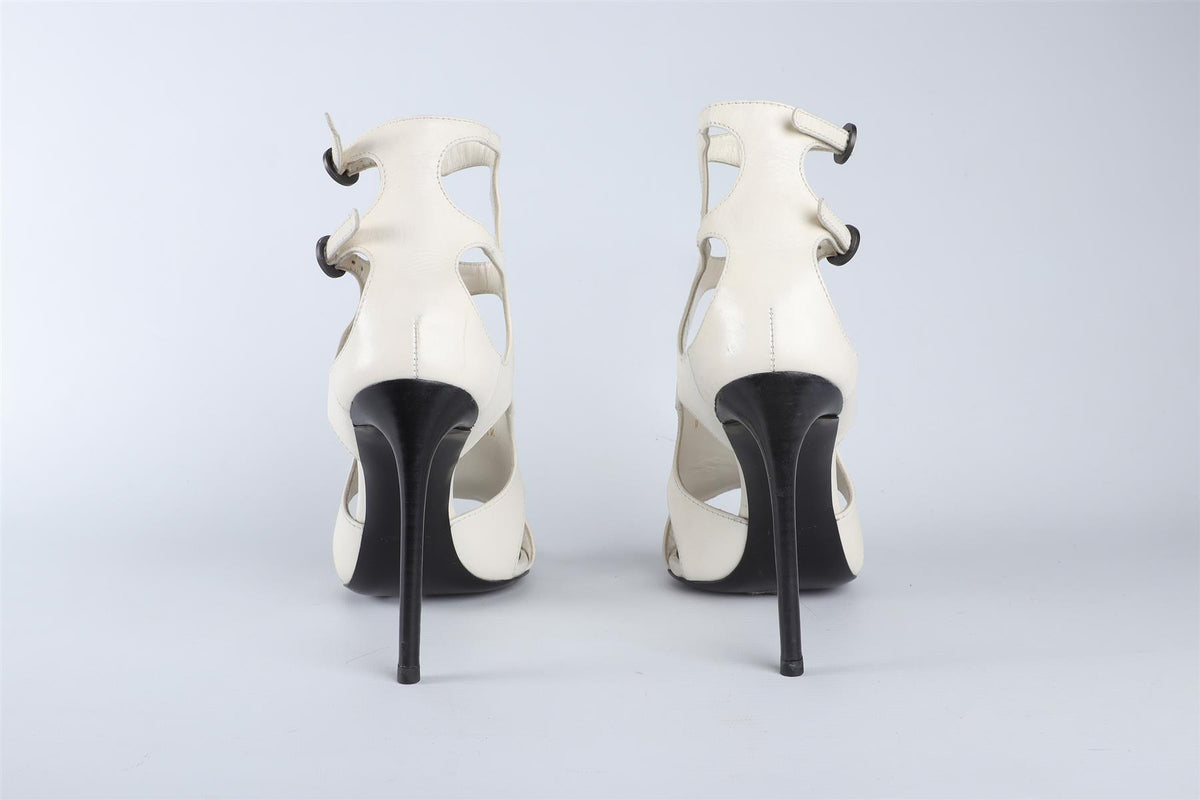 TOM FORD WHITE LEATHER SANDALS EU 37 UK 4 US 7