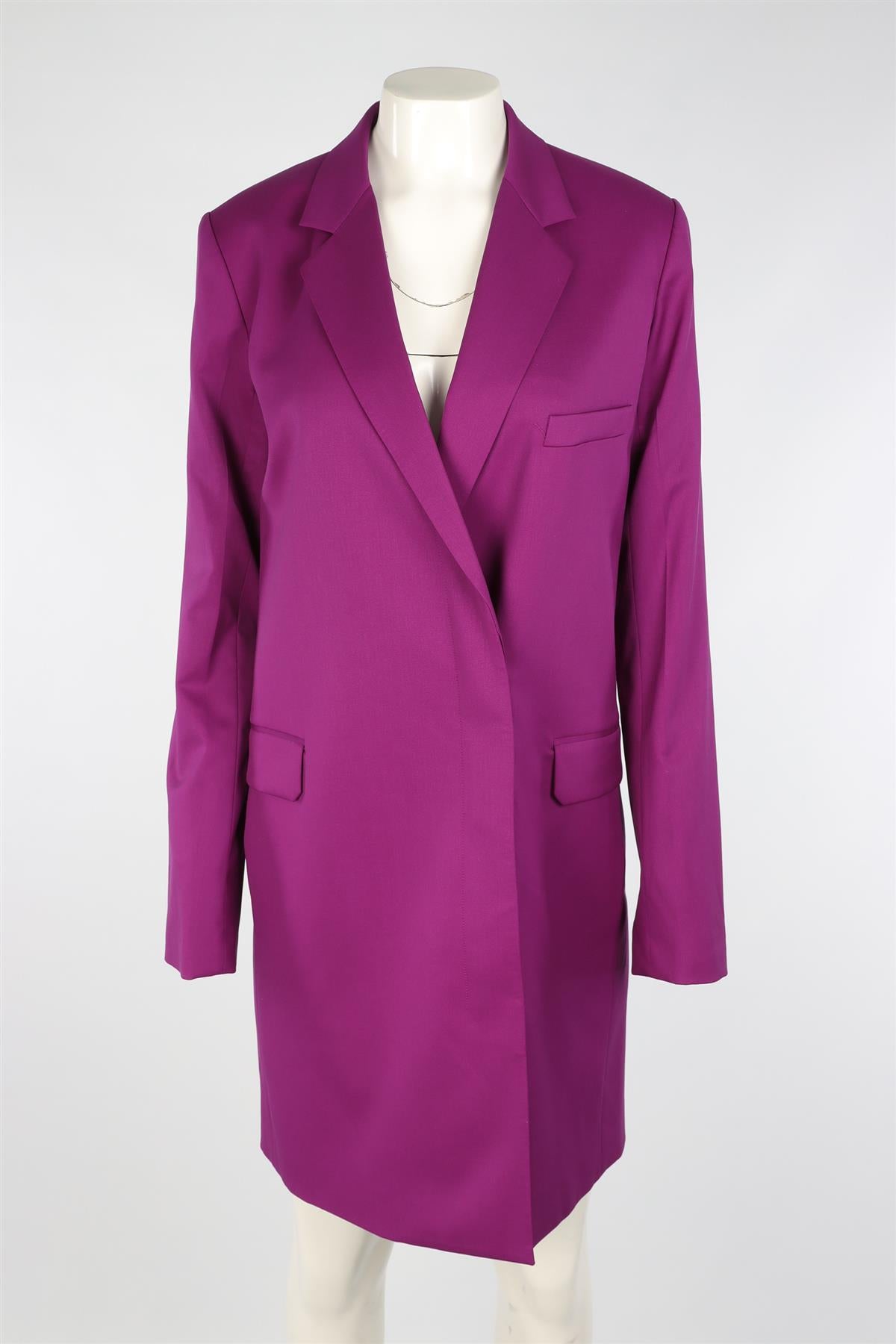 HELMUT LANG PURPLE WOOL DRESS UK 8