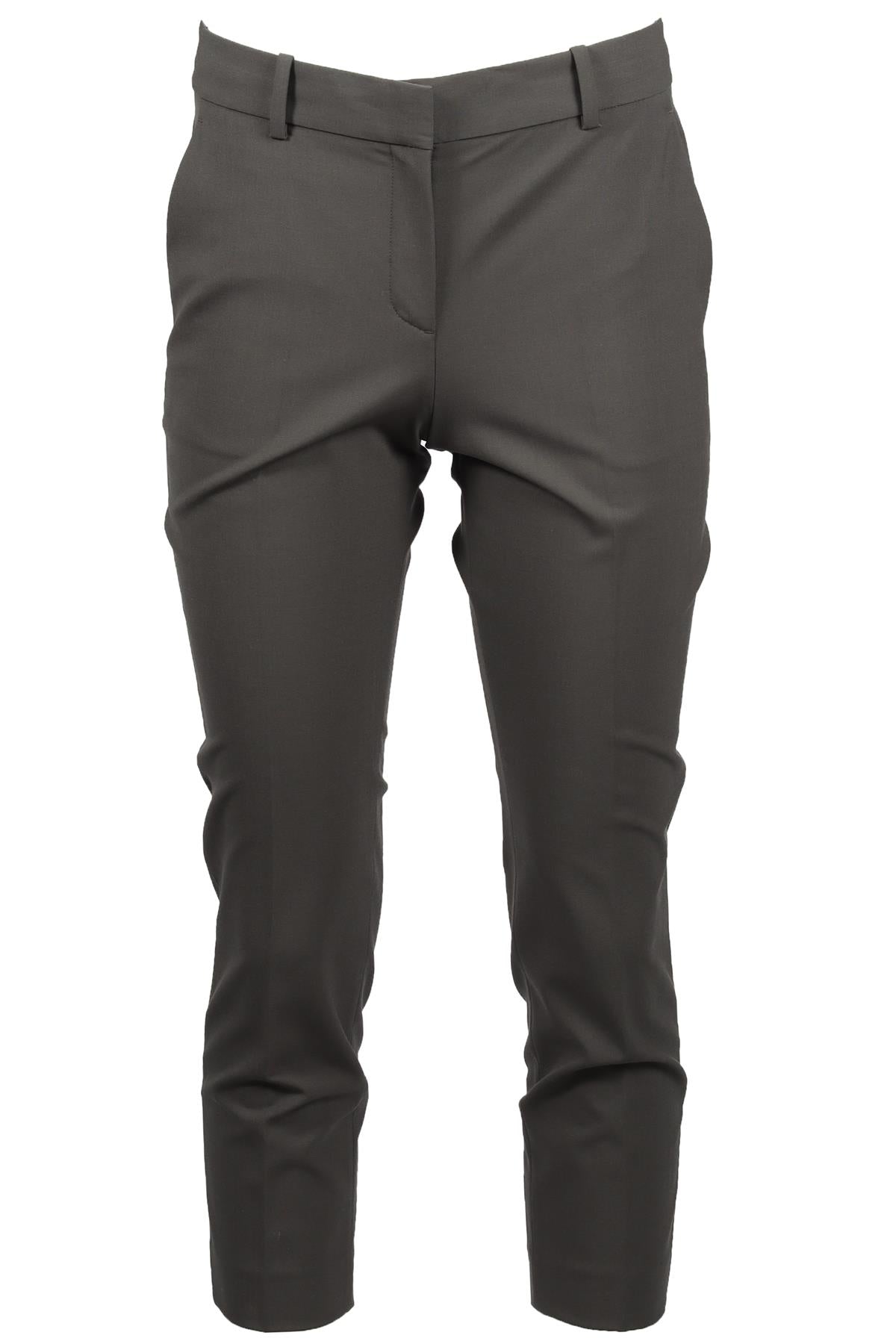 THEORY GREEN WOOL BLEND PANTS US 4 UK 8