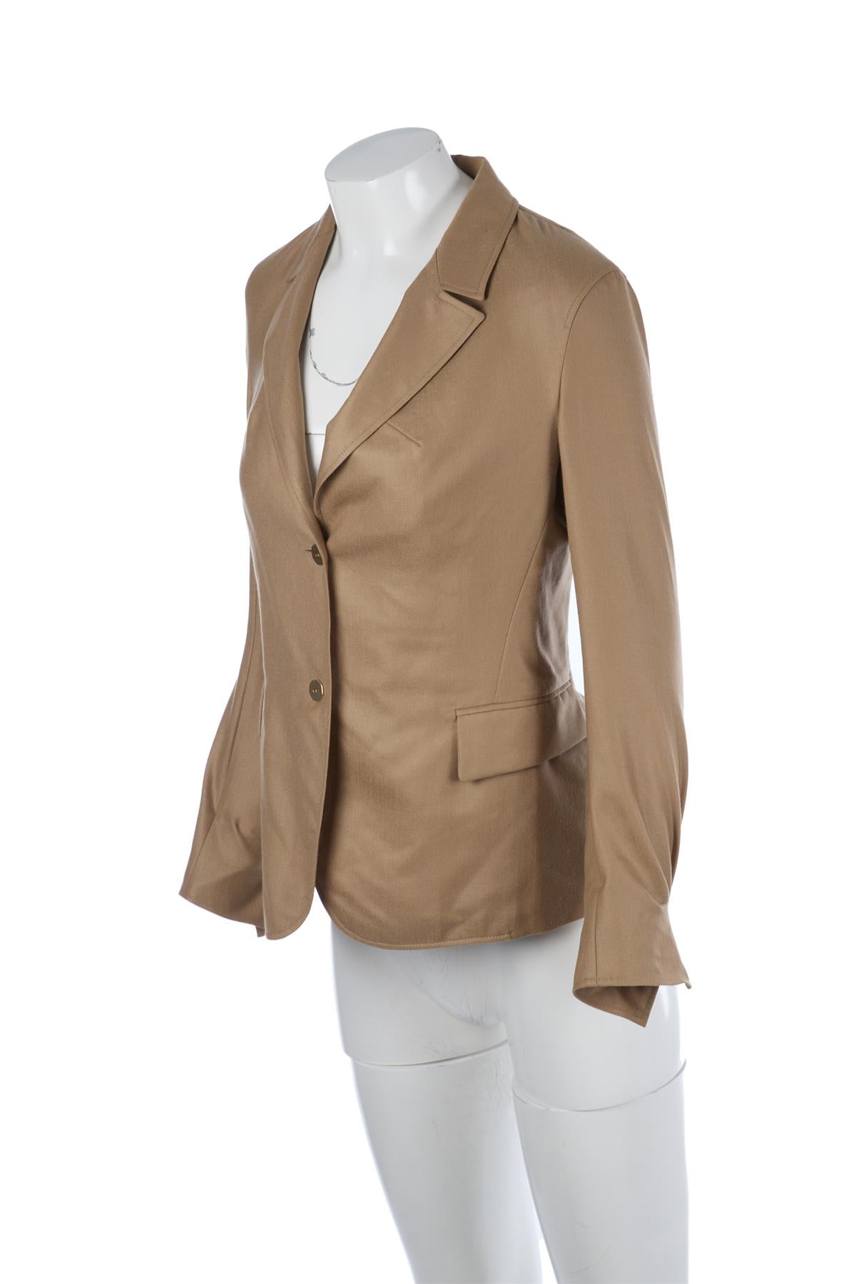 YVES SAINT LAURENT BEIGE CASHMERE BLAZER FR 36 UK 8