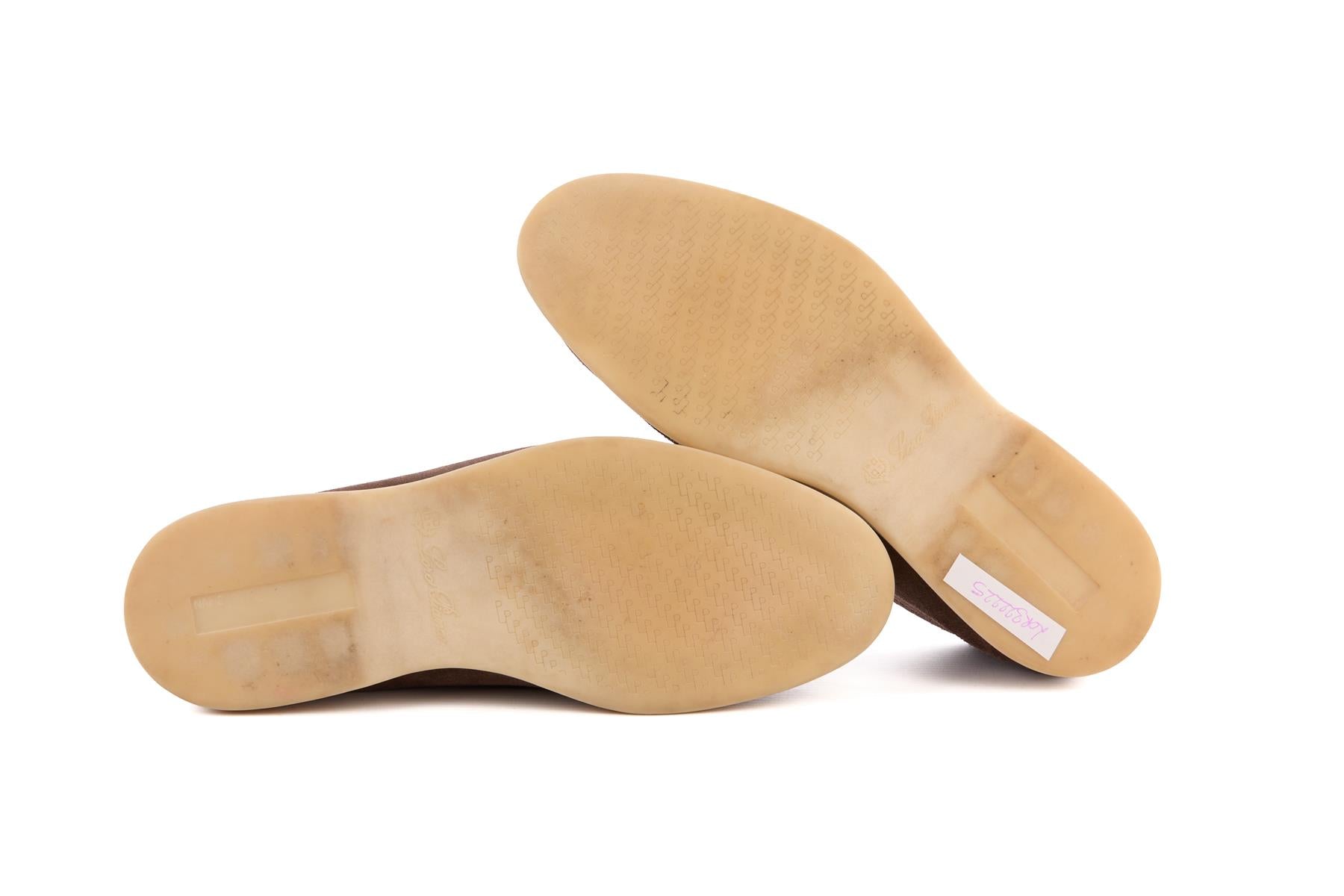 LORO PIANA BROWN MEN'S SUMMER WALK SUEDE LOAFERS EU 41.5 UK 7.5 US 8.5