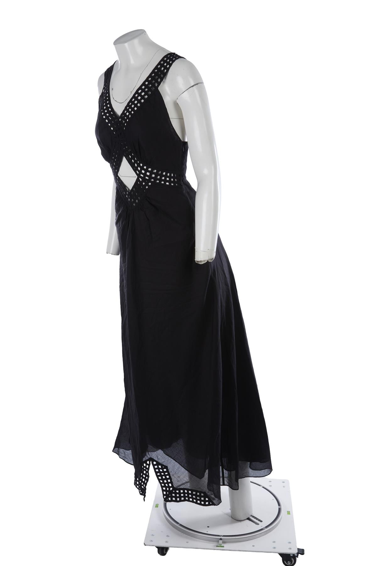 Black Cotton Maxi Dress