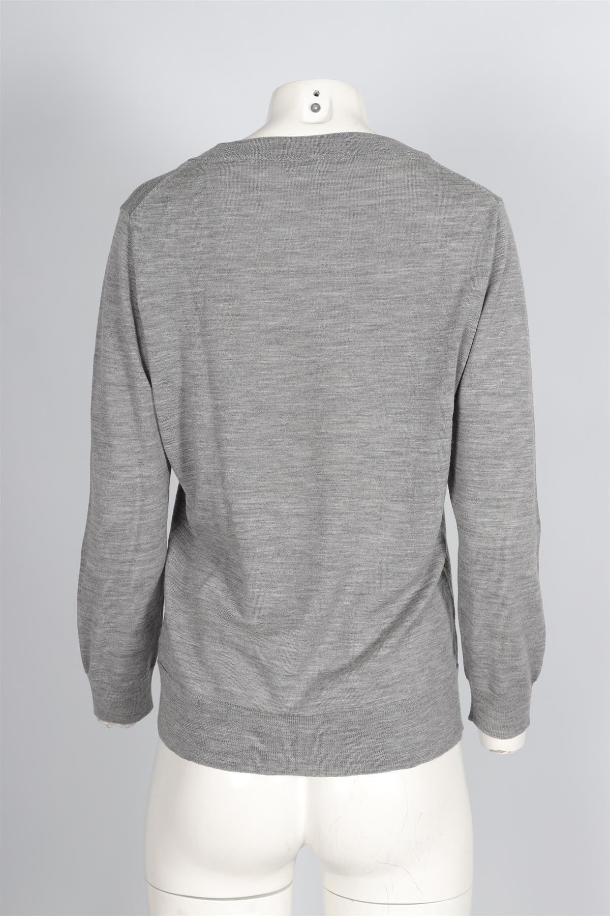 J. CREW GREY WOOL SWEATER LARGE