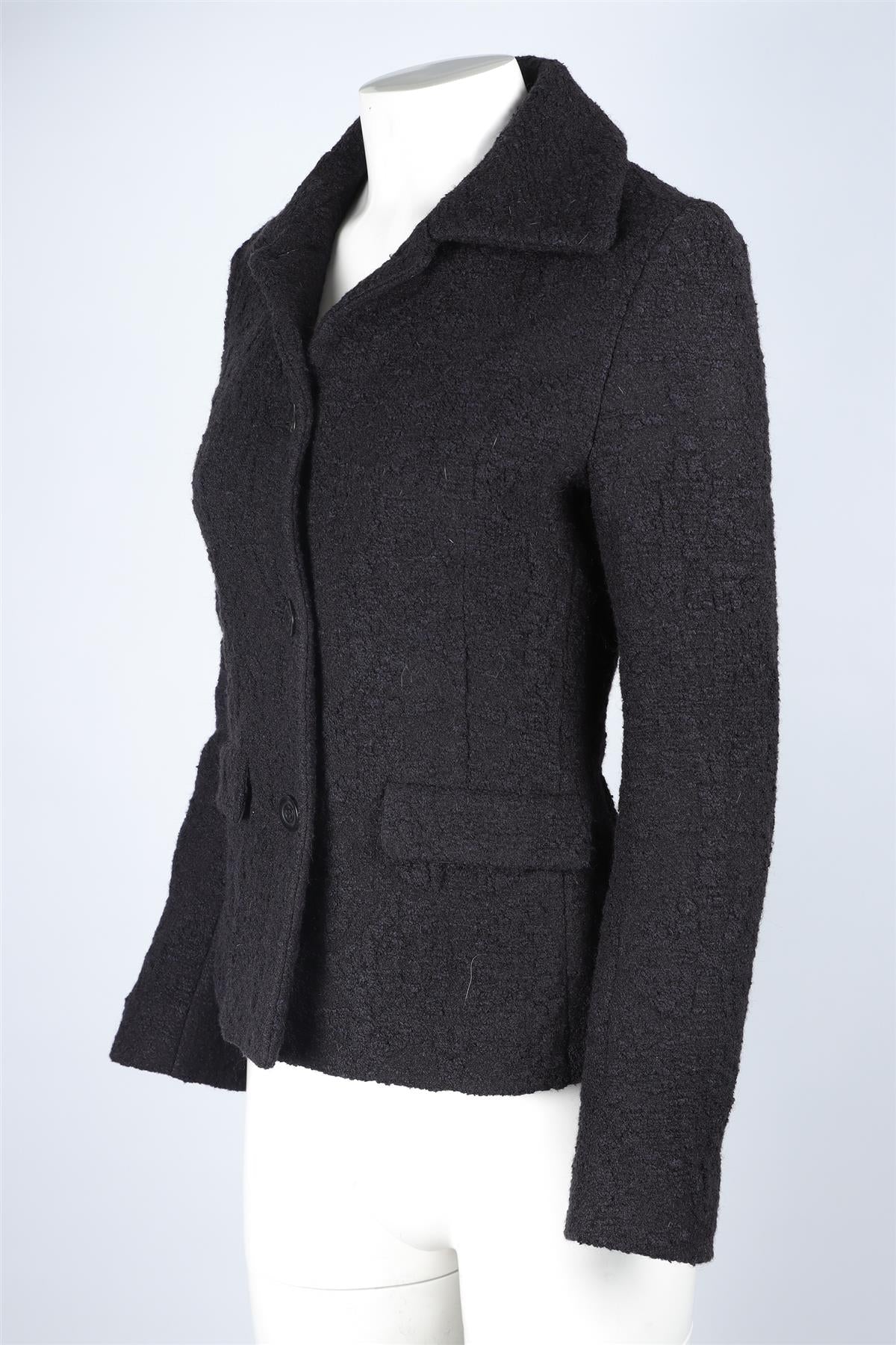 DRIES VAN NOTEN BLACK WOOL JACKET FR 36 UK 8