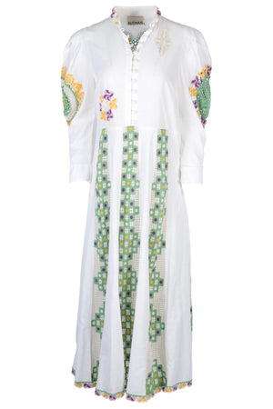 ALEMAIS WHITE LINEN MAXI DRESS AU 14 UK 14