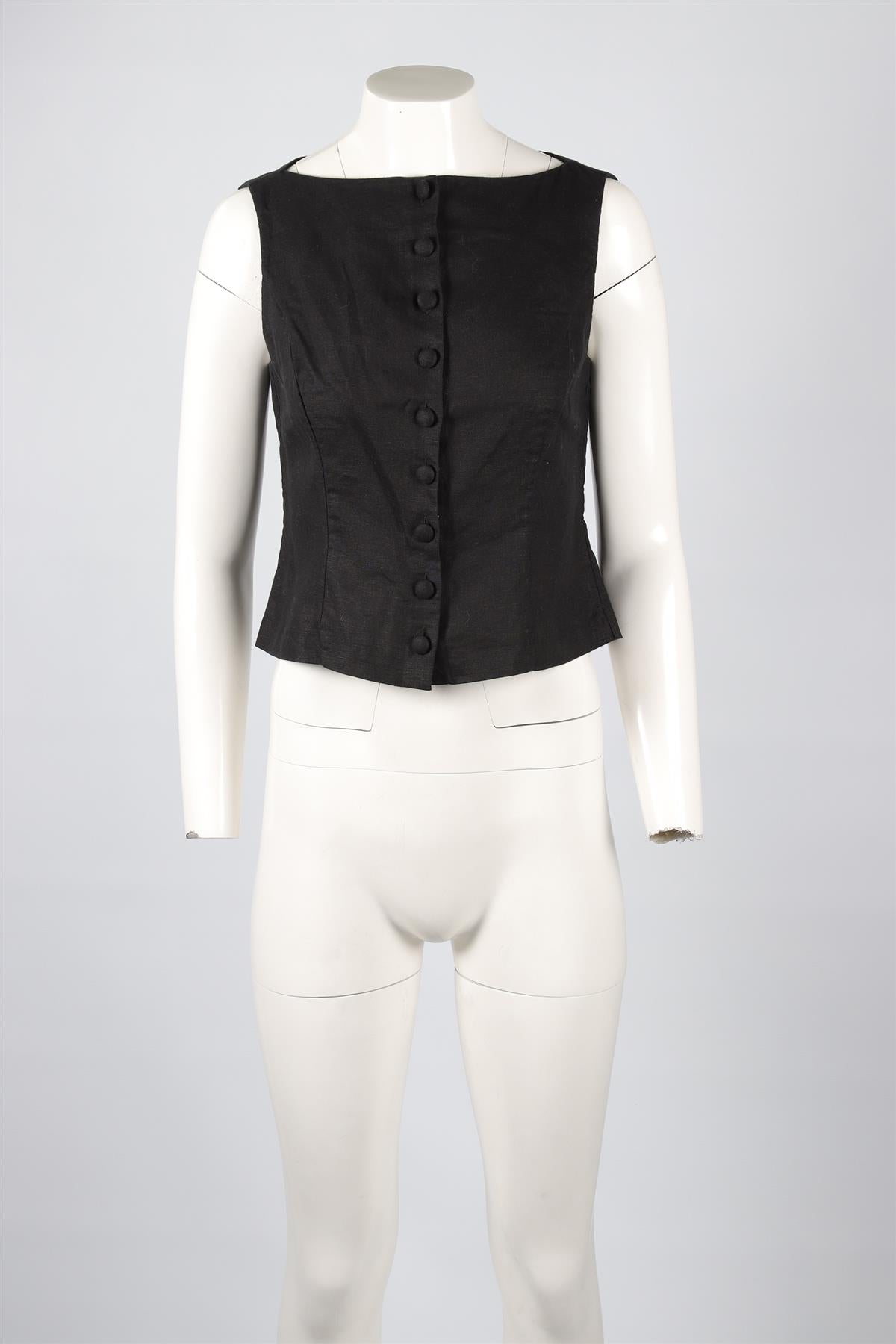 DÔEN BLACK LINEN TOP US 2 UK 6