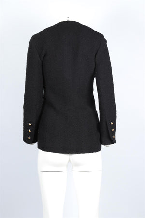 CHANEL BLACK 1993 WOOL JACKET SMALL
