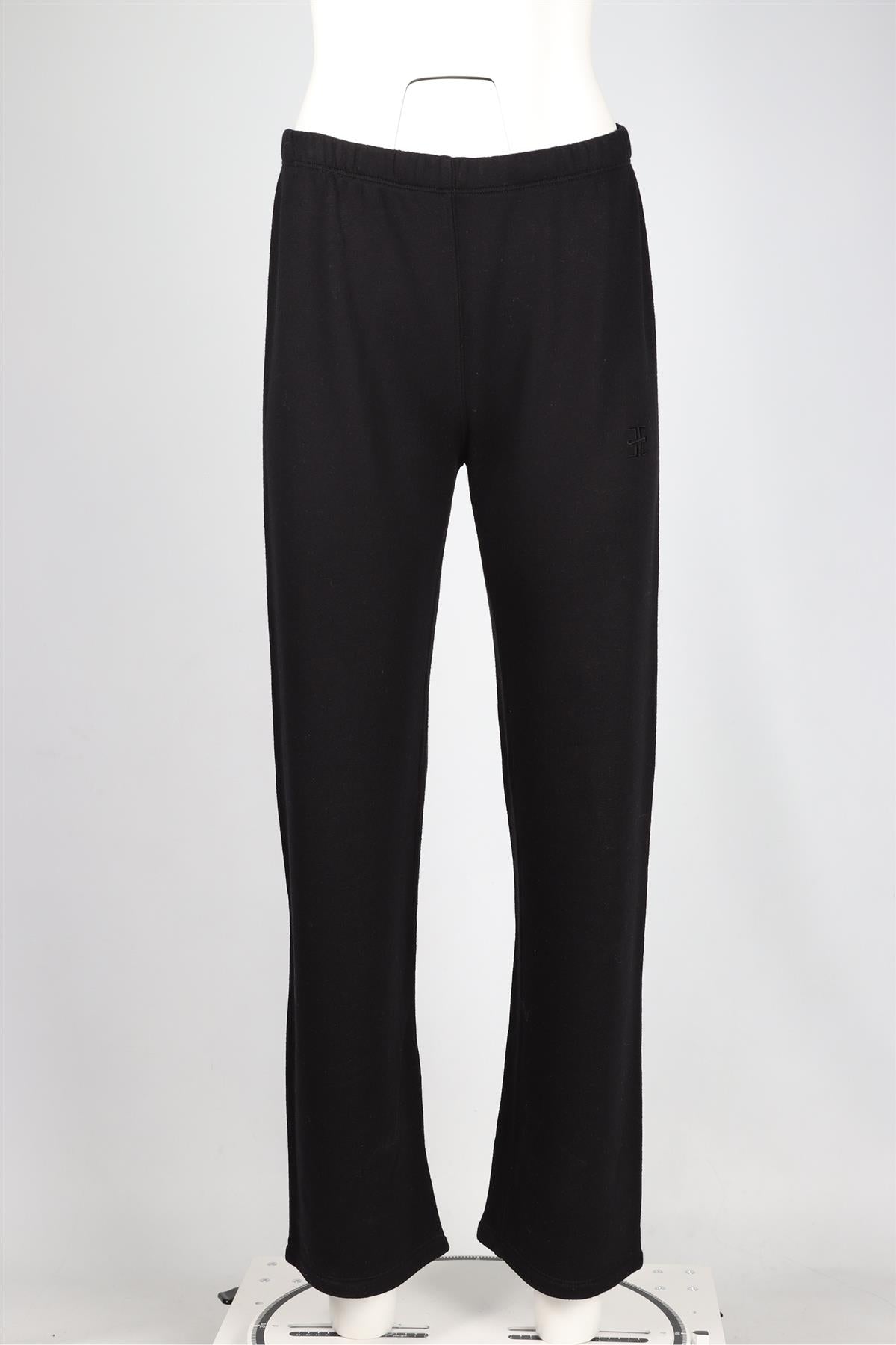 ÉTERNE BLACK COTTON BLEND STRAIGHT LEG PANTS SMALL