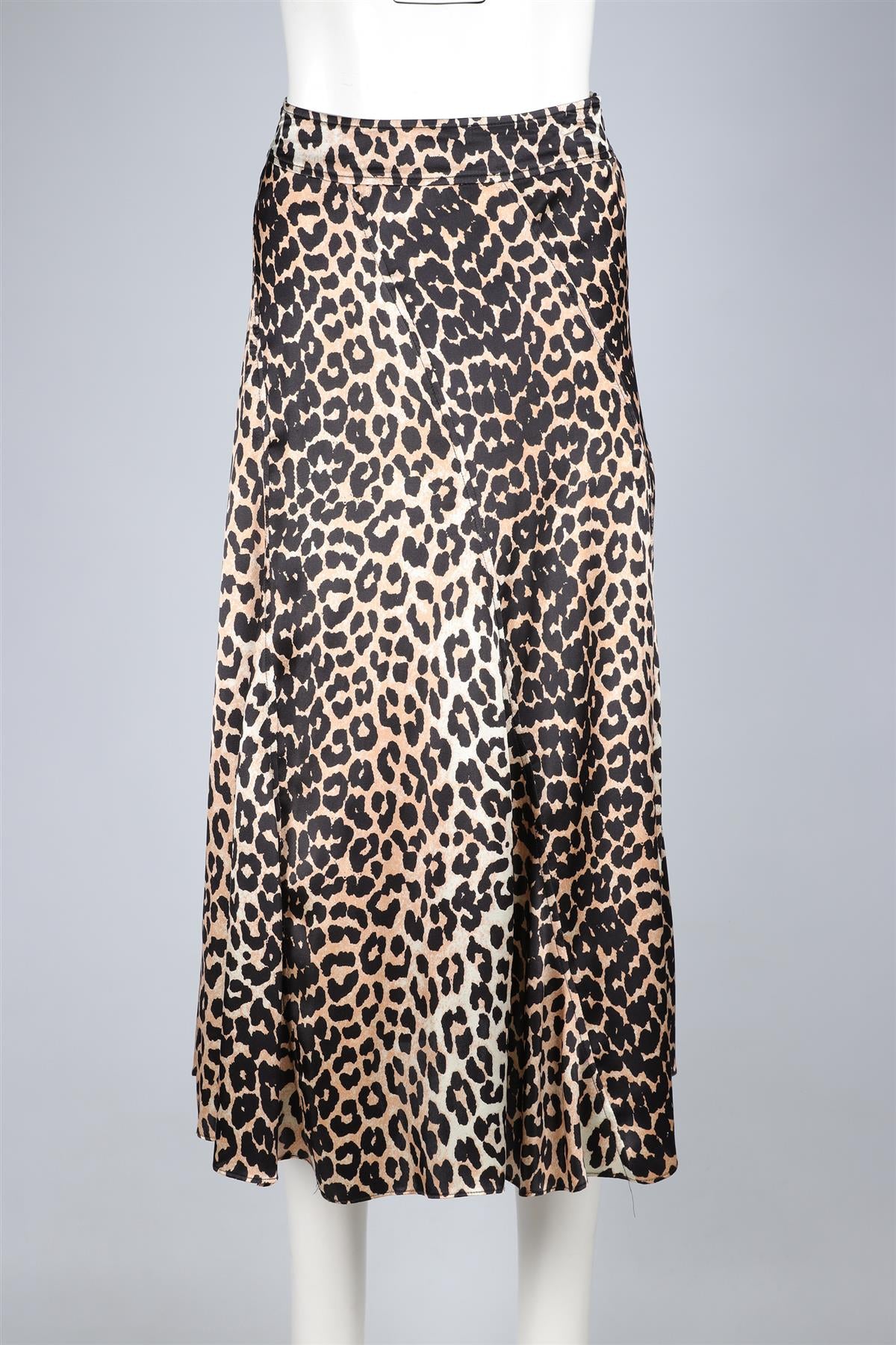 GANNI BEIGE SILK MAXI SKIRT UK 6